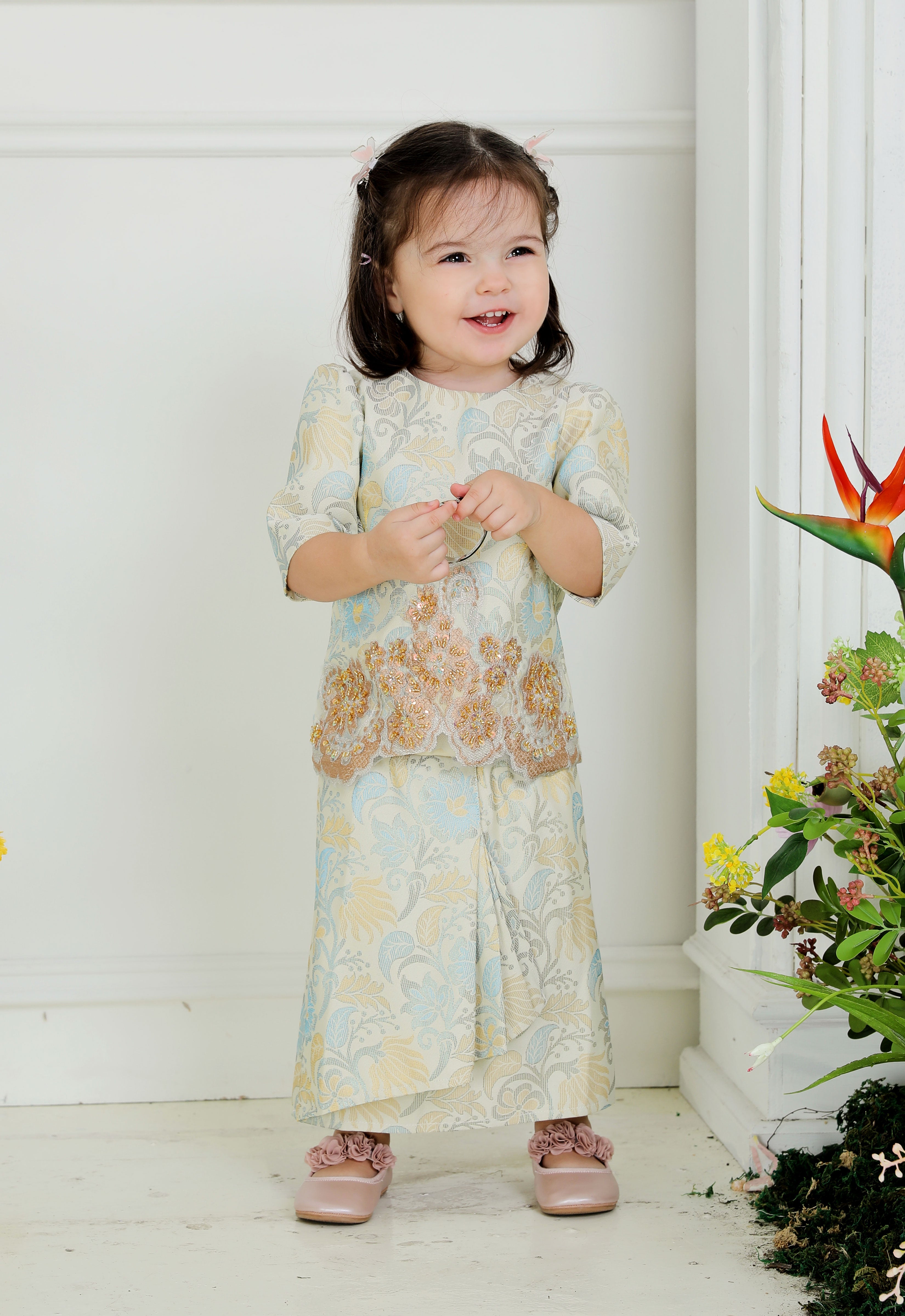 CHE AMINAH LUXE BABY MINI KURUNG - SOFT YELLOW