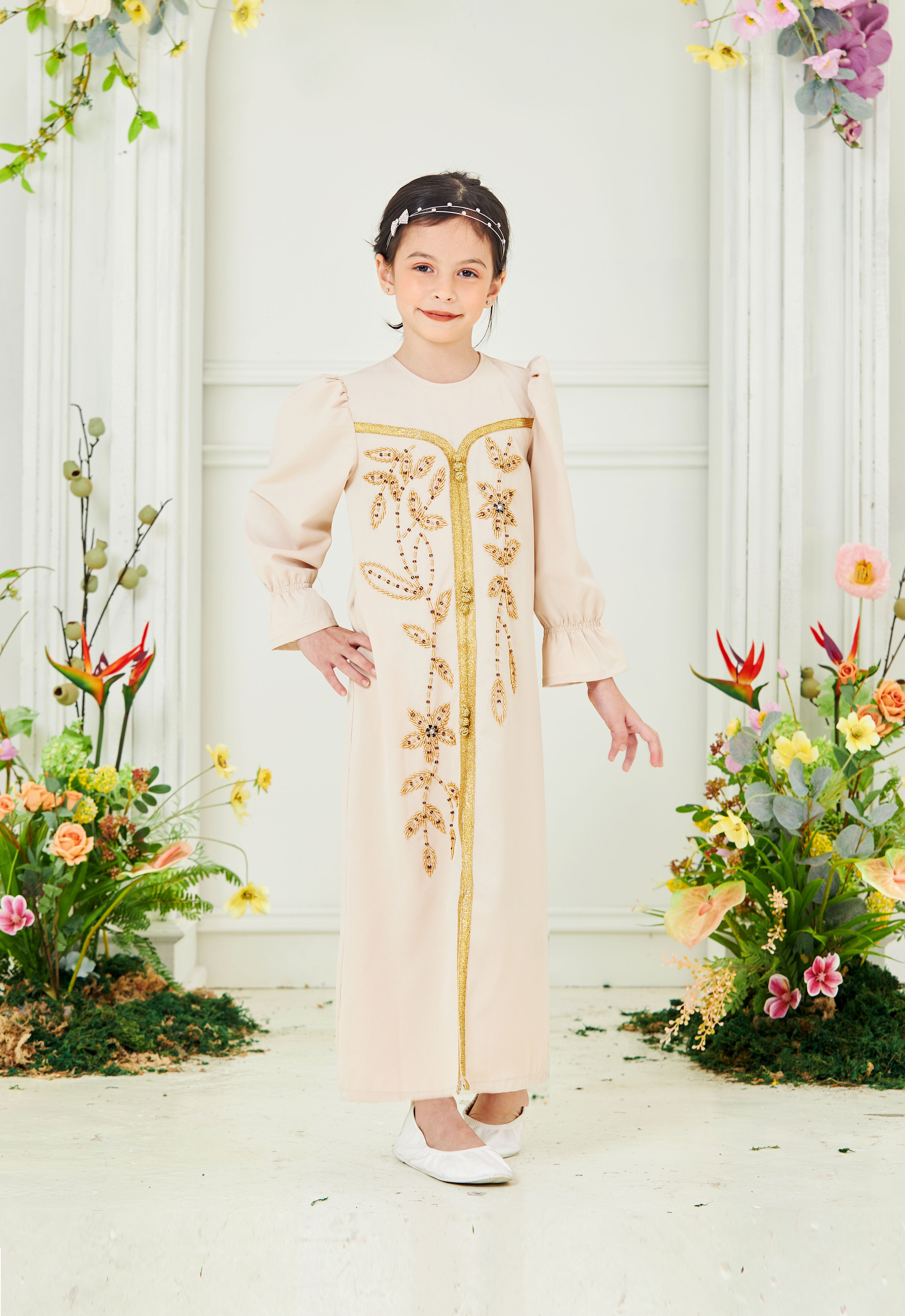 HUMAYRA KIDS ABAYA - BEIGE