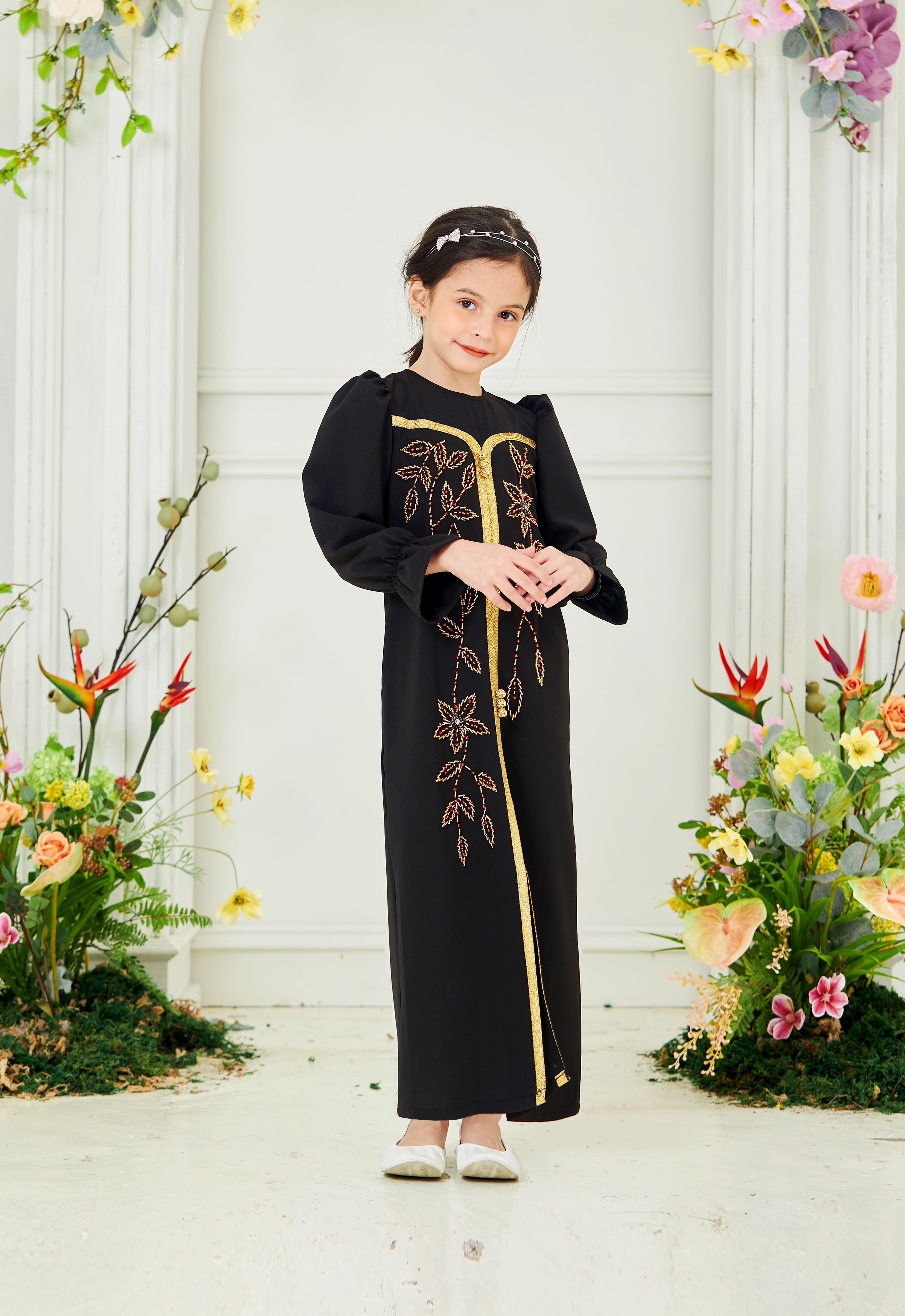 HUMAYRA KIDS ABAYA - BLACK