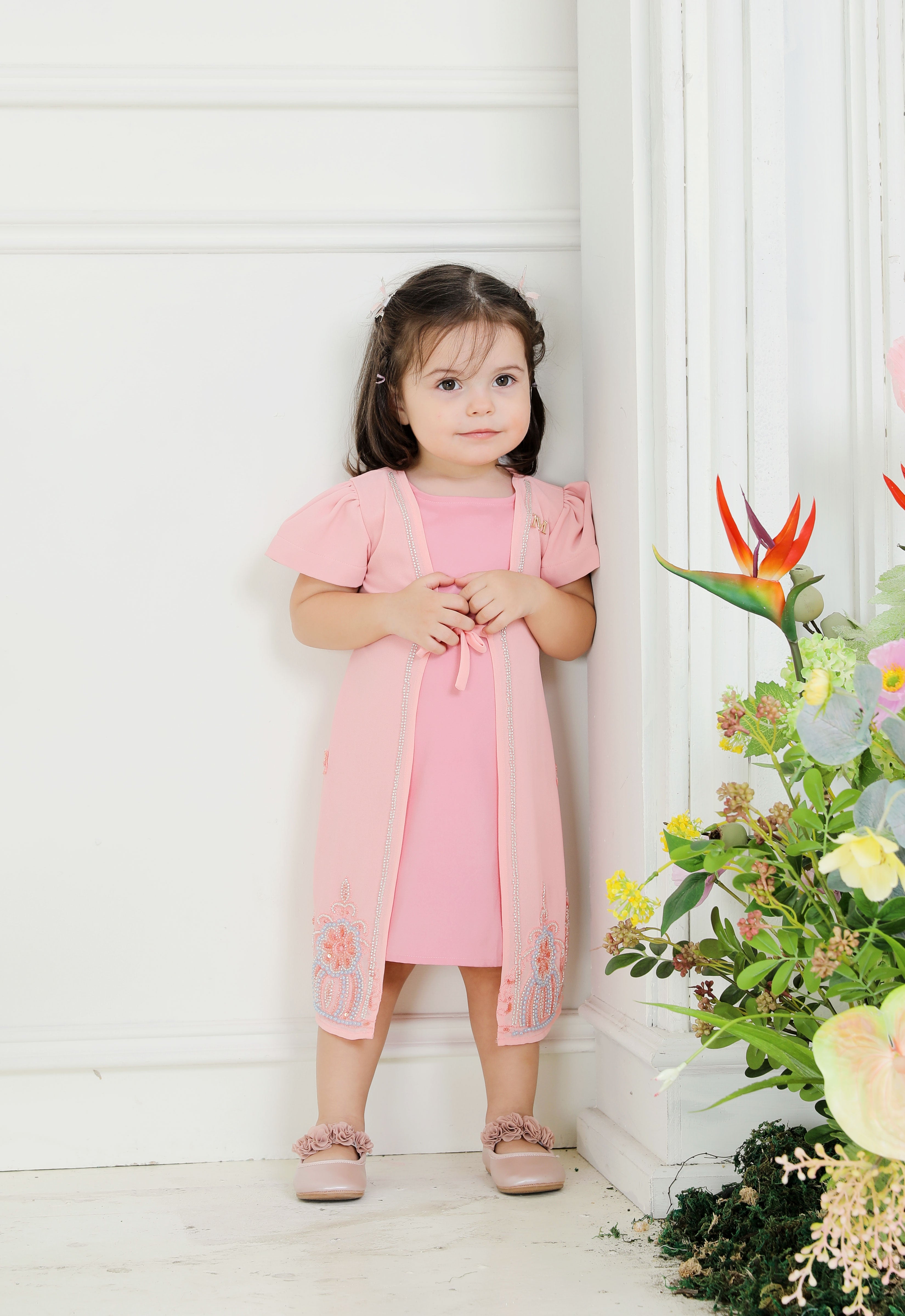 ARYA LUXE BABY DRESS - PEACH PEARL
