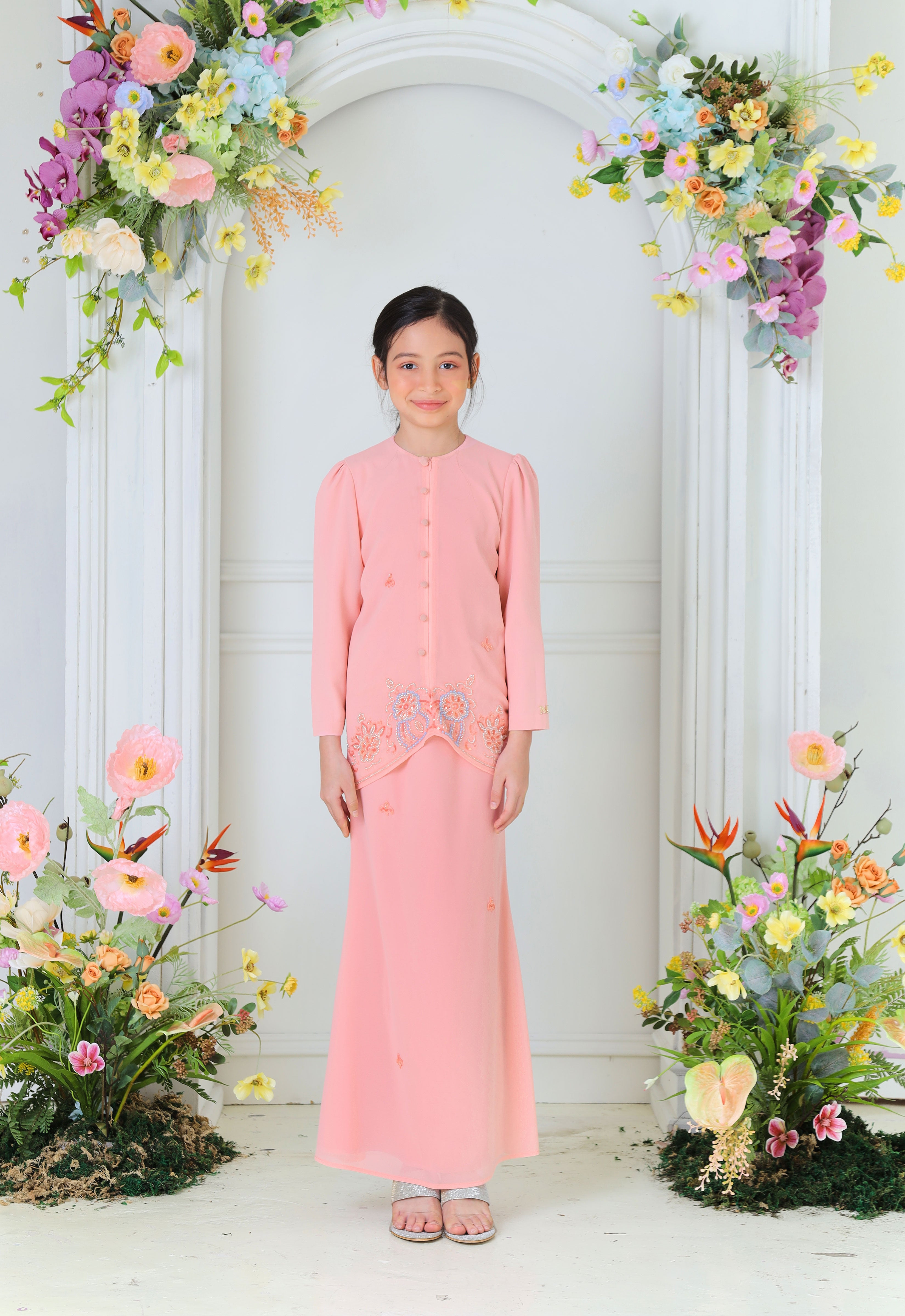 ARYA LUXE KIDS MINI KEBAYA - PEACH PEARL