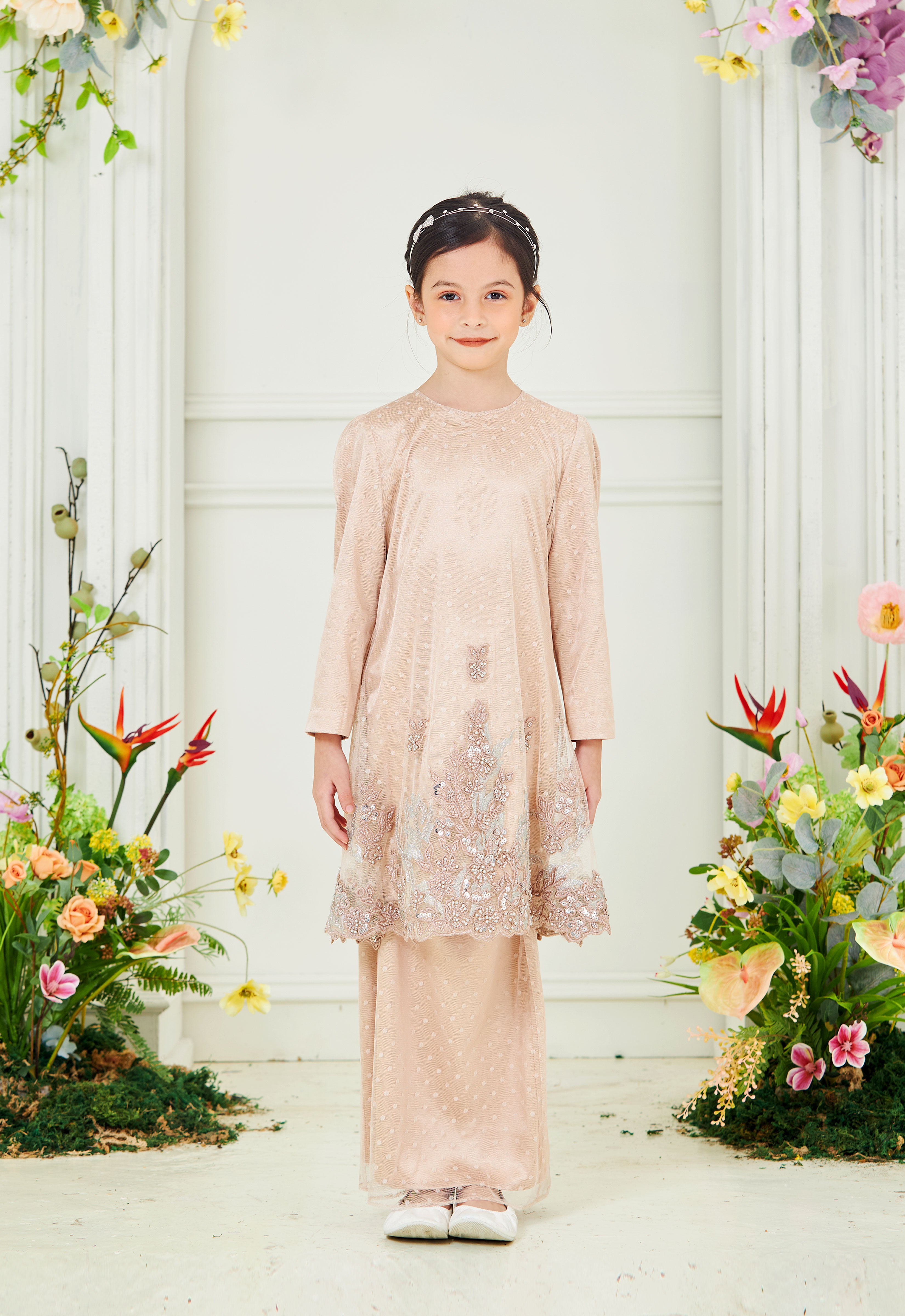 AYANAA LUXE KIDS KURUNG - CHAMPAGNE