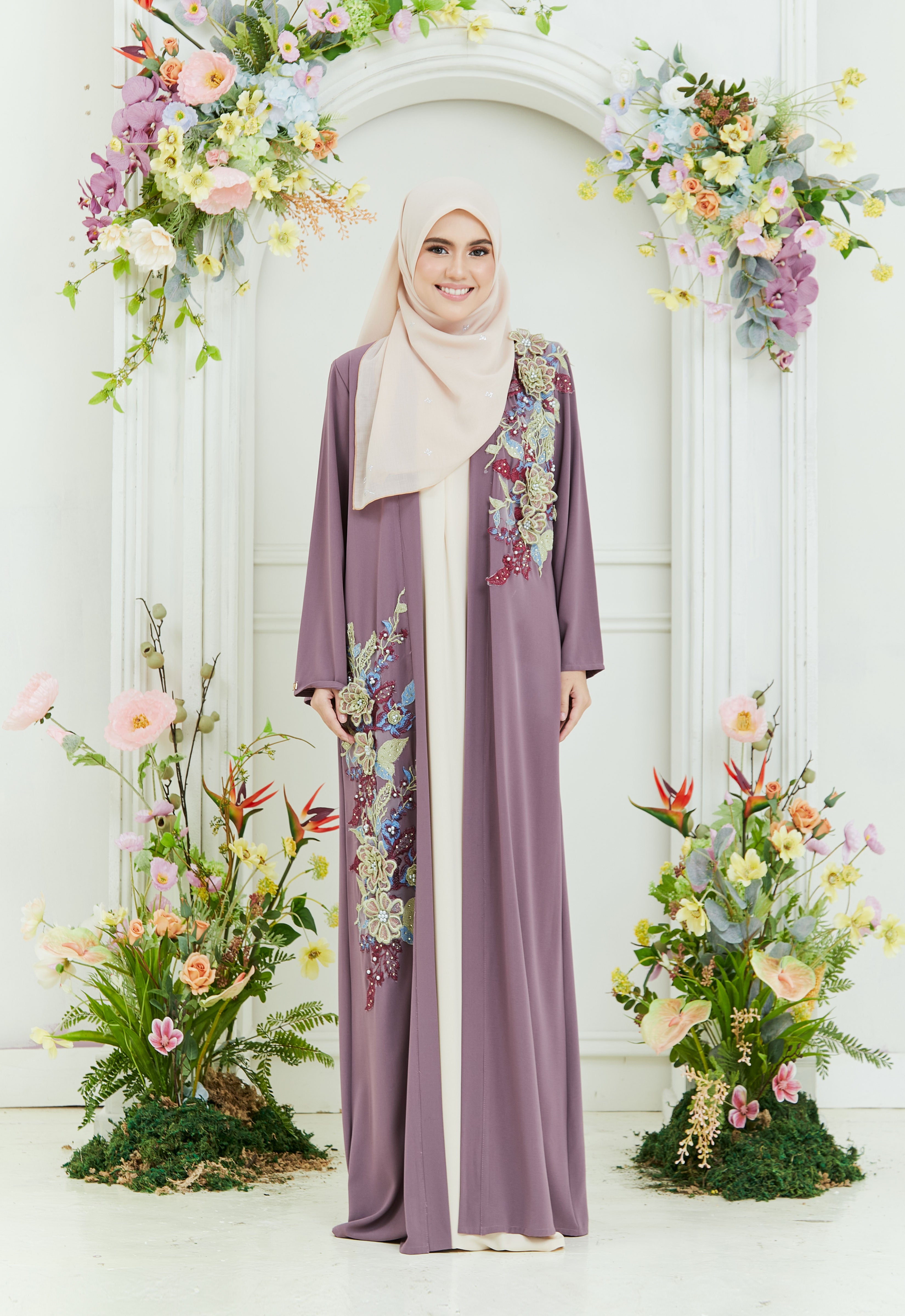 KHADEEJA ABAYA - DUSTY PURPLE