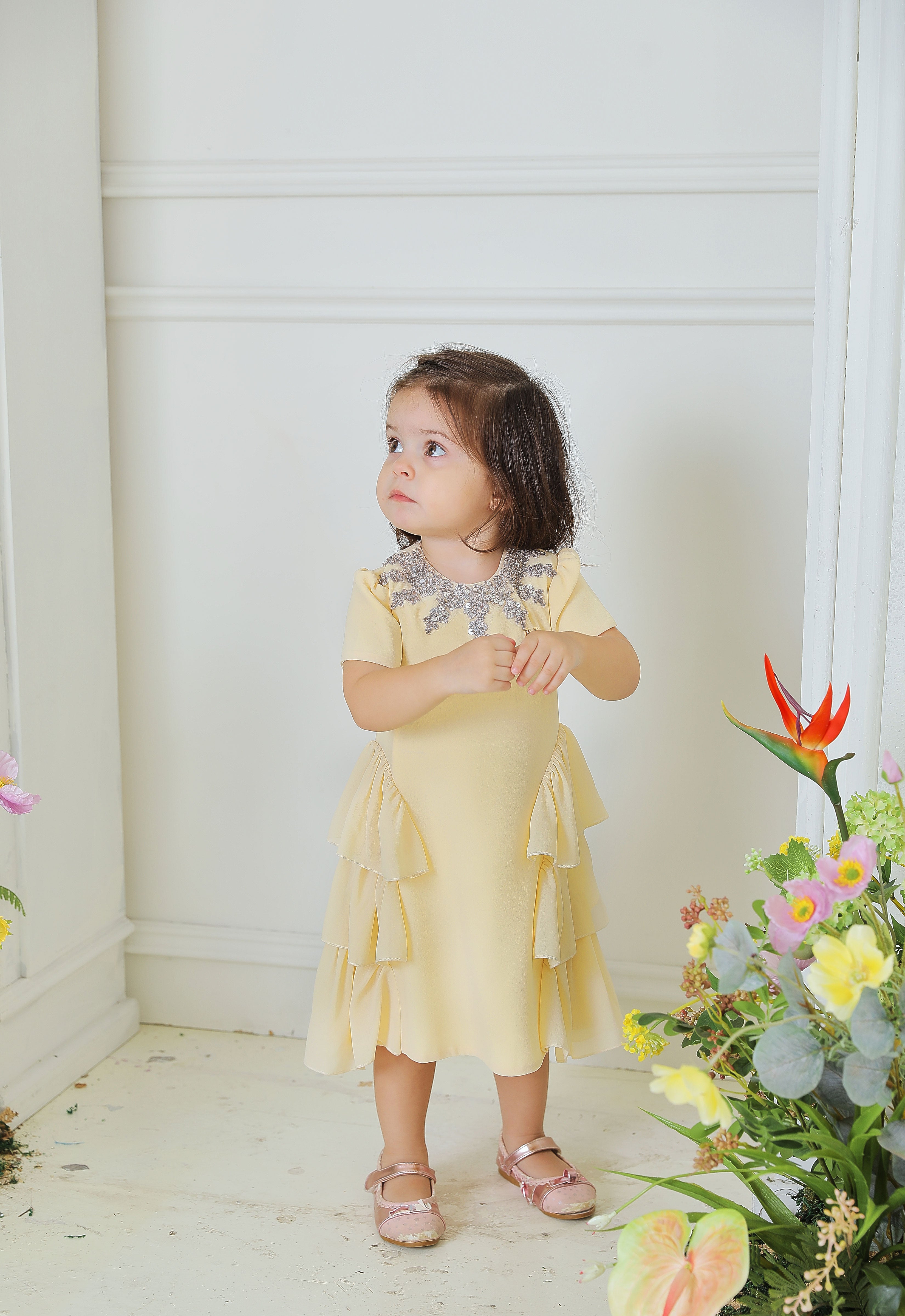 AYLEEN BABY DRESS - SOFT YELLOW