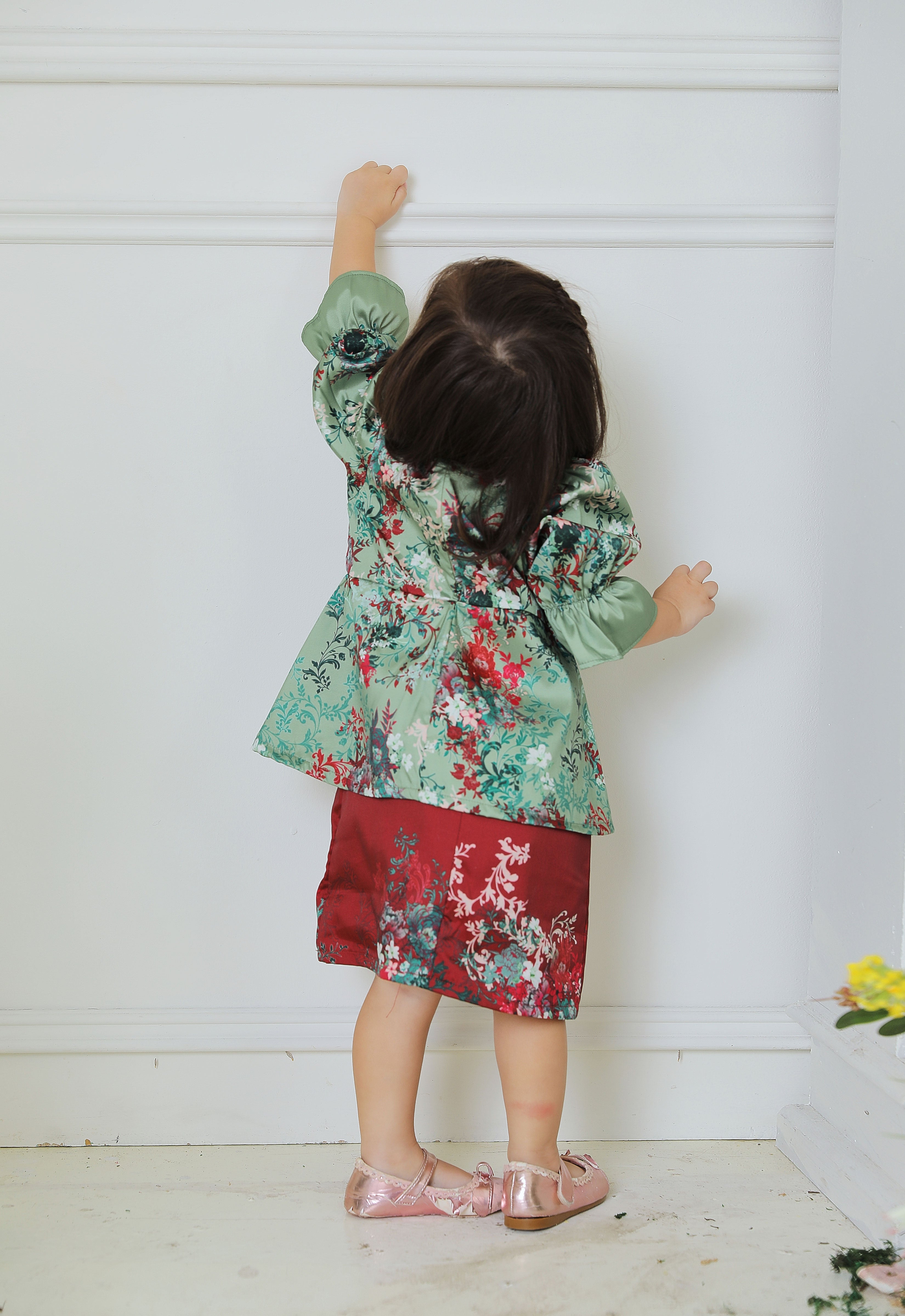 ROZELLA BABY DRESS - RED GREEN