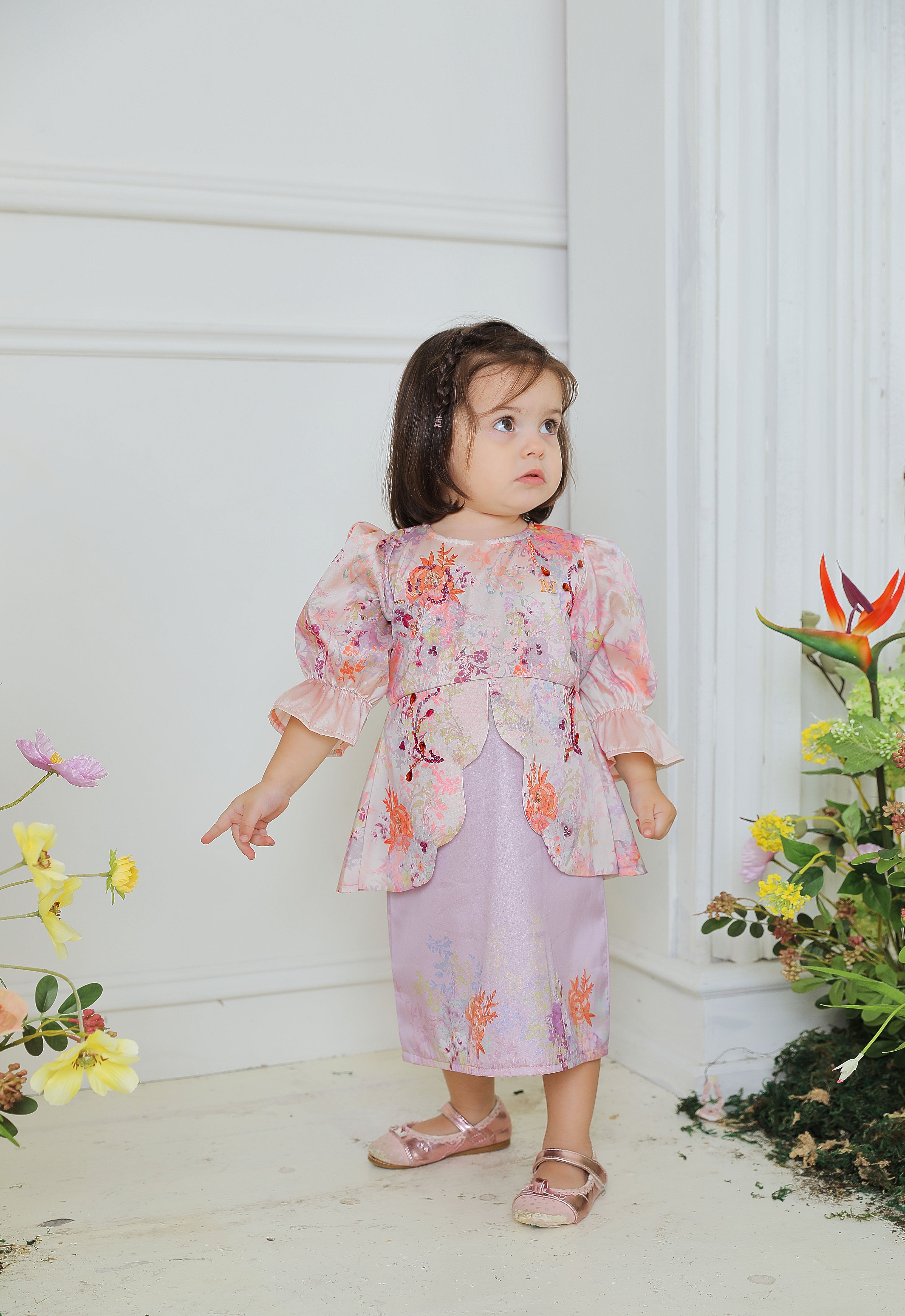 ROZELLA BABY DRESS - LILAC CREAM