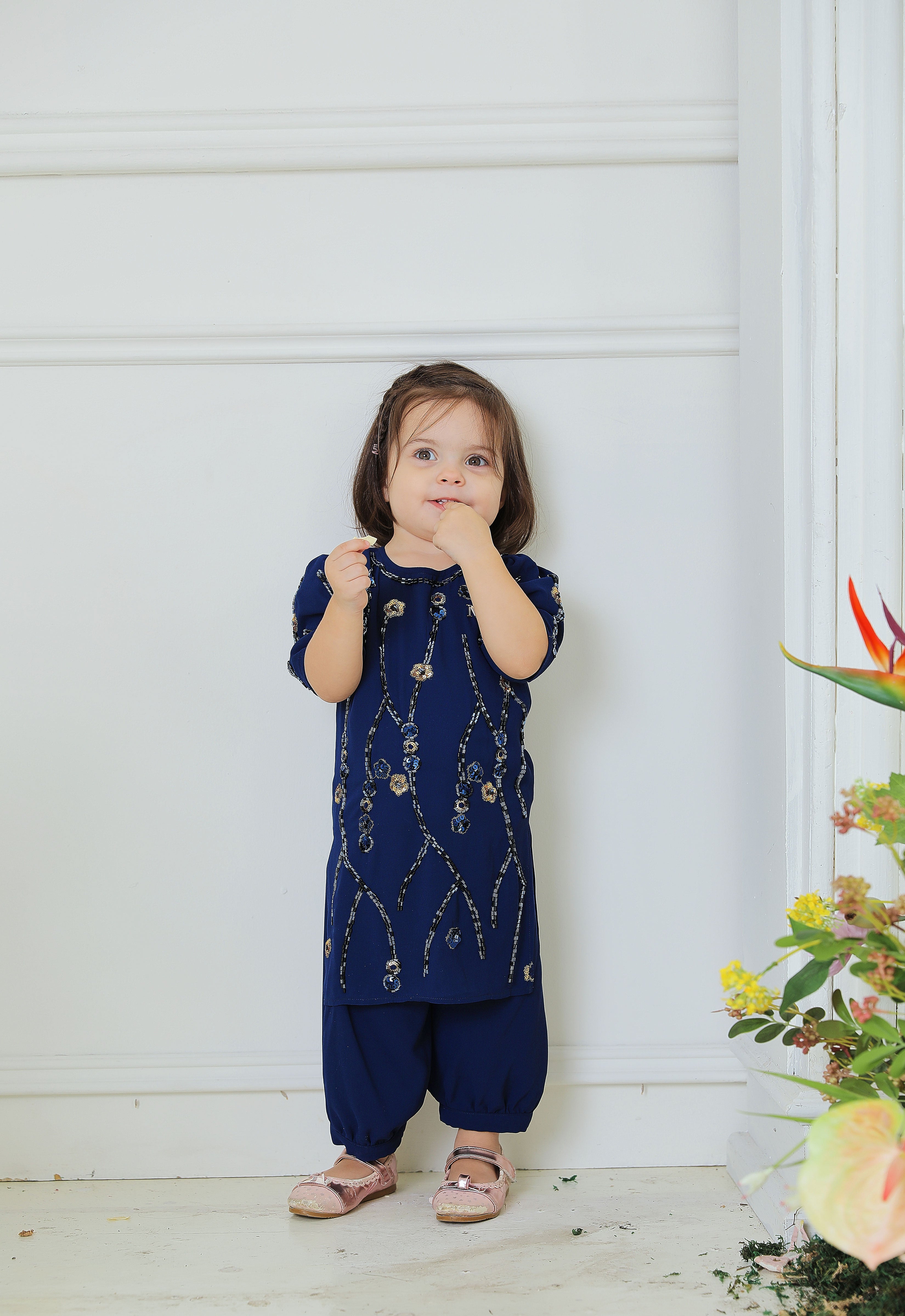WAFIYAA SUPER LUXE BABY DRESS - BLUE