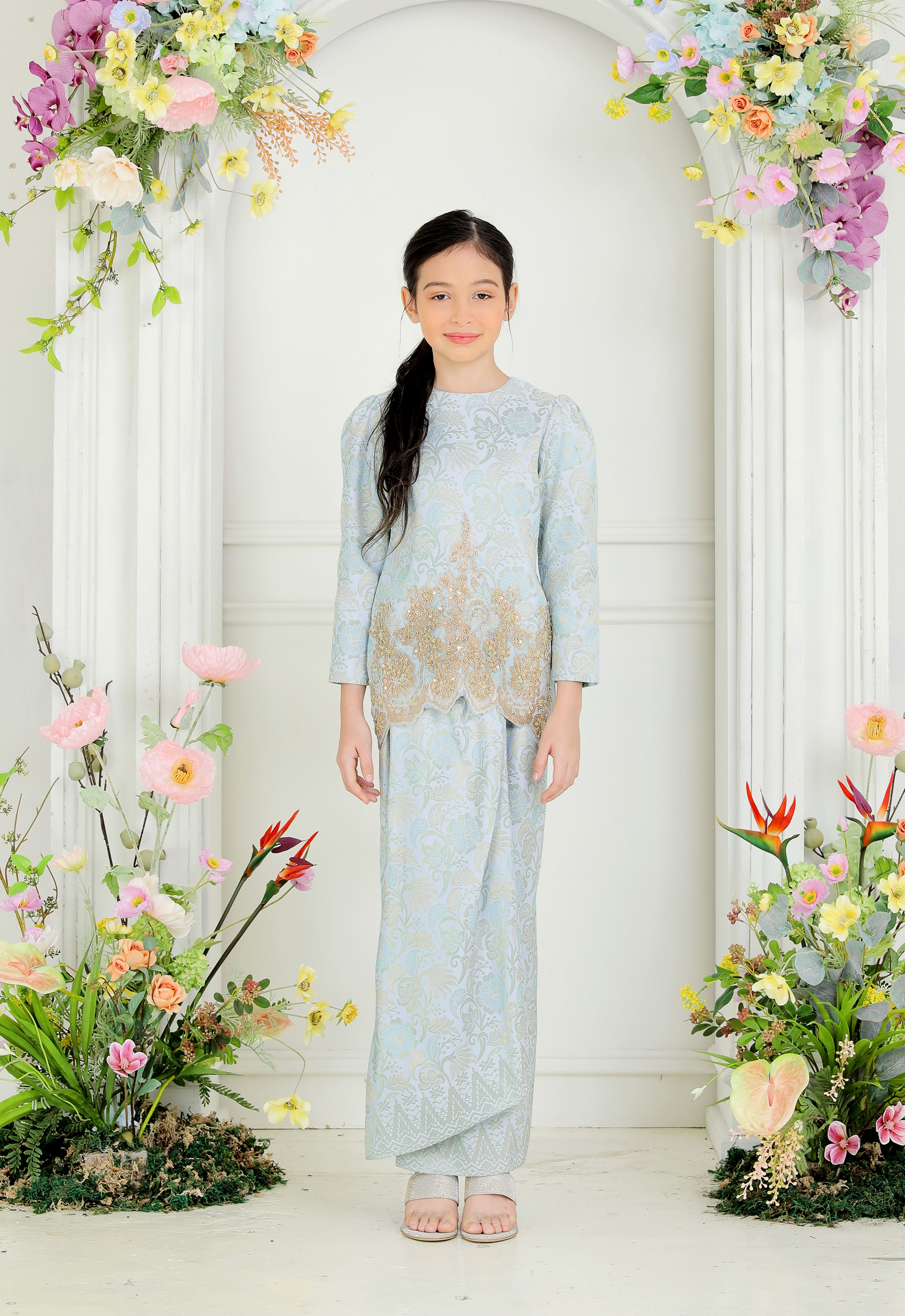 CHE AMINAH LUXE KIDS MINI KEBAYA - FROZEN BLUE