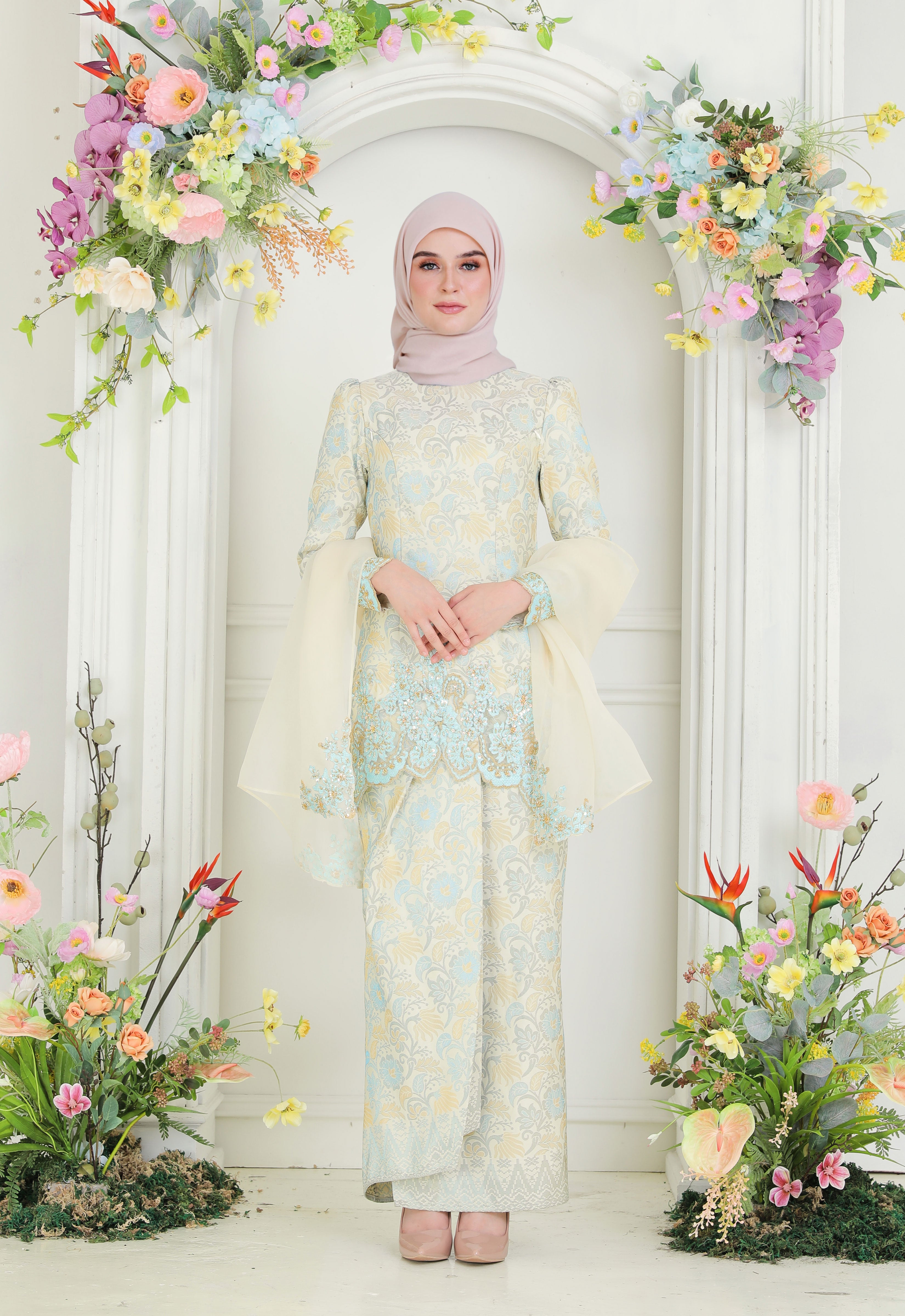 CHE AMINAH LUXE MINI KEBAYA - SOFT YELLOW