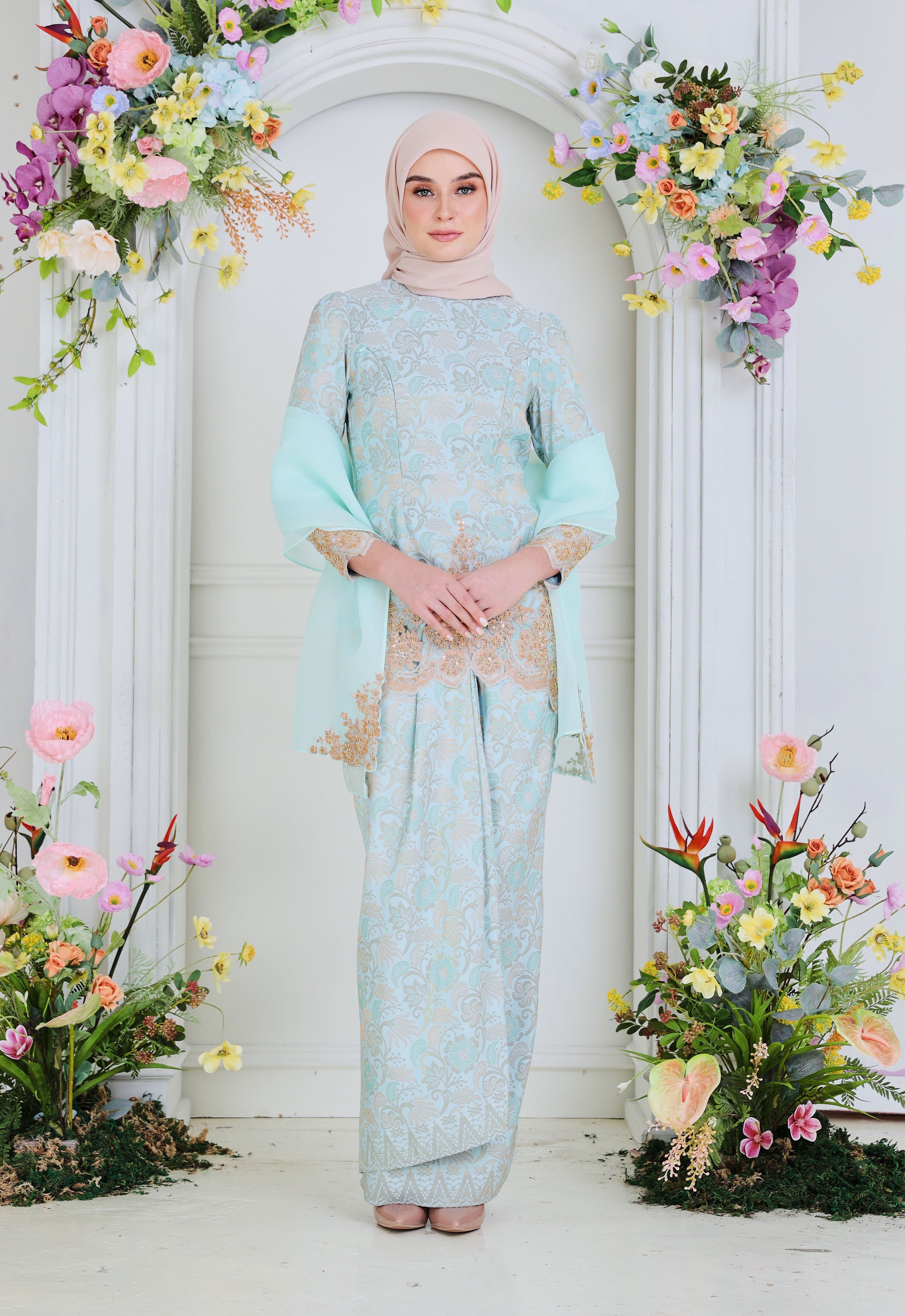 CHE AMINAH LUXE MINI KEBAYA - FROZEN BLUE