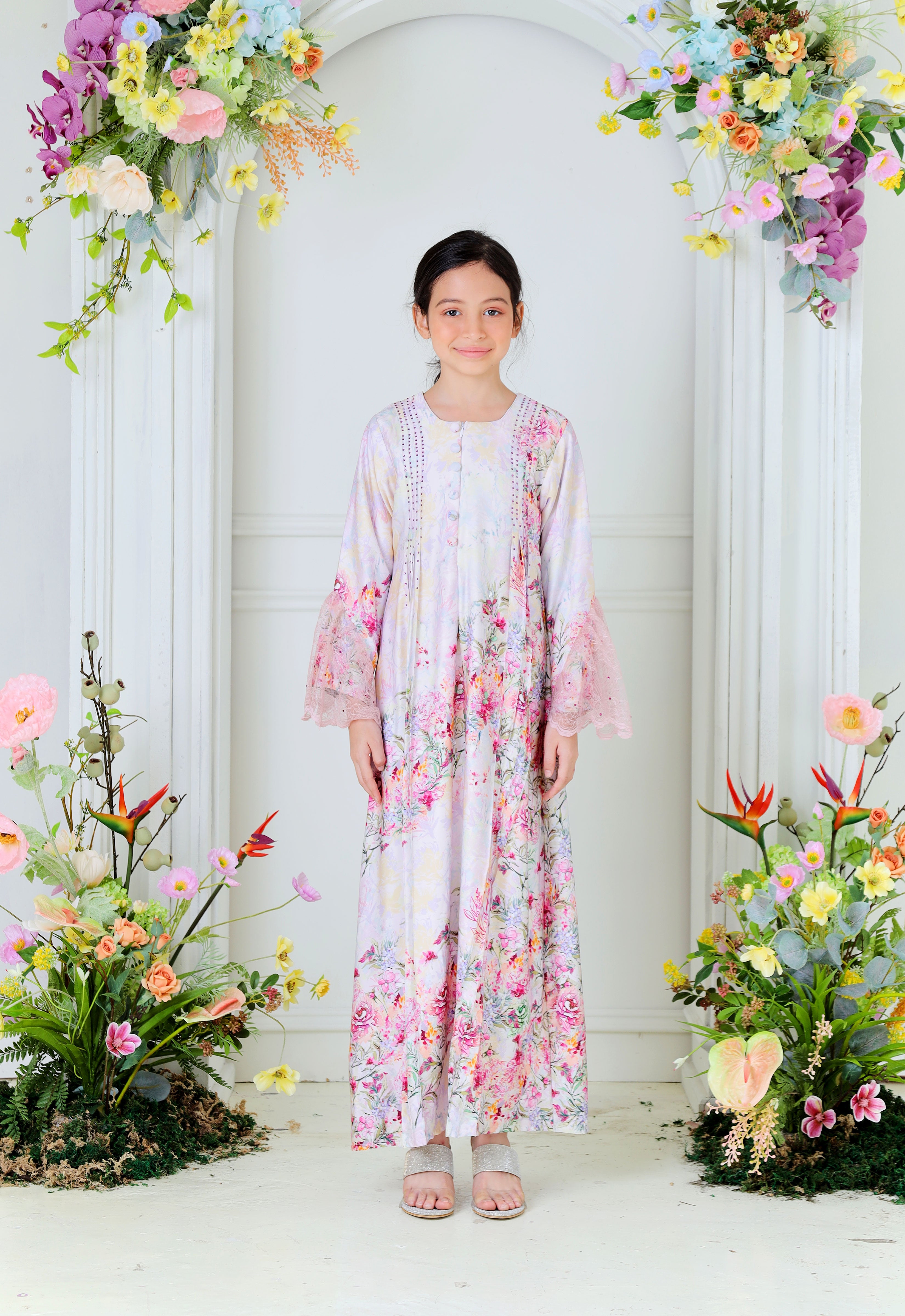 DEENARA KIDS ABAYA - PINK