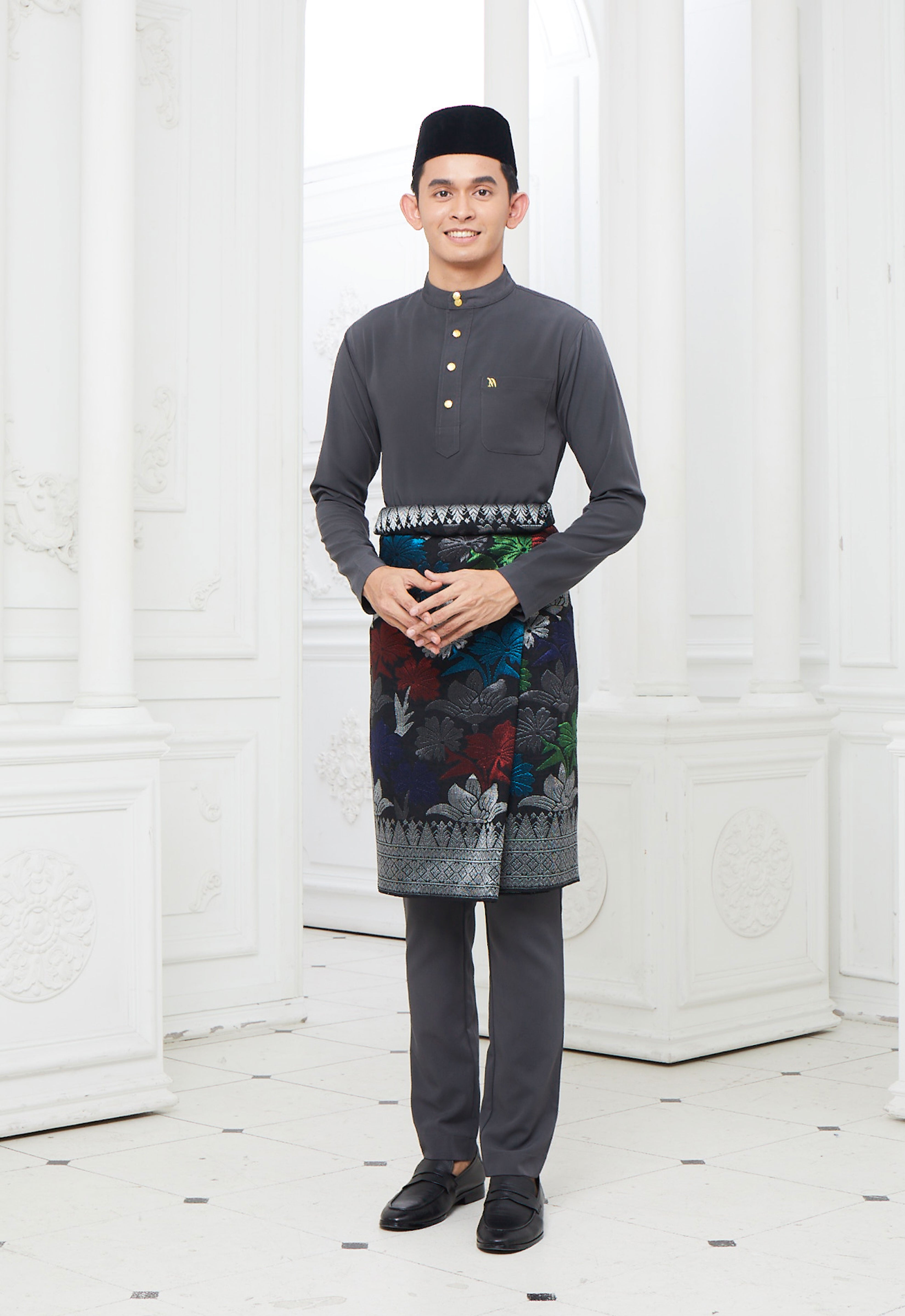 MINAZ MEN BAJU MELAYU - DARK GREY