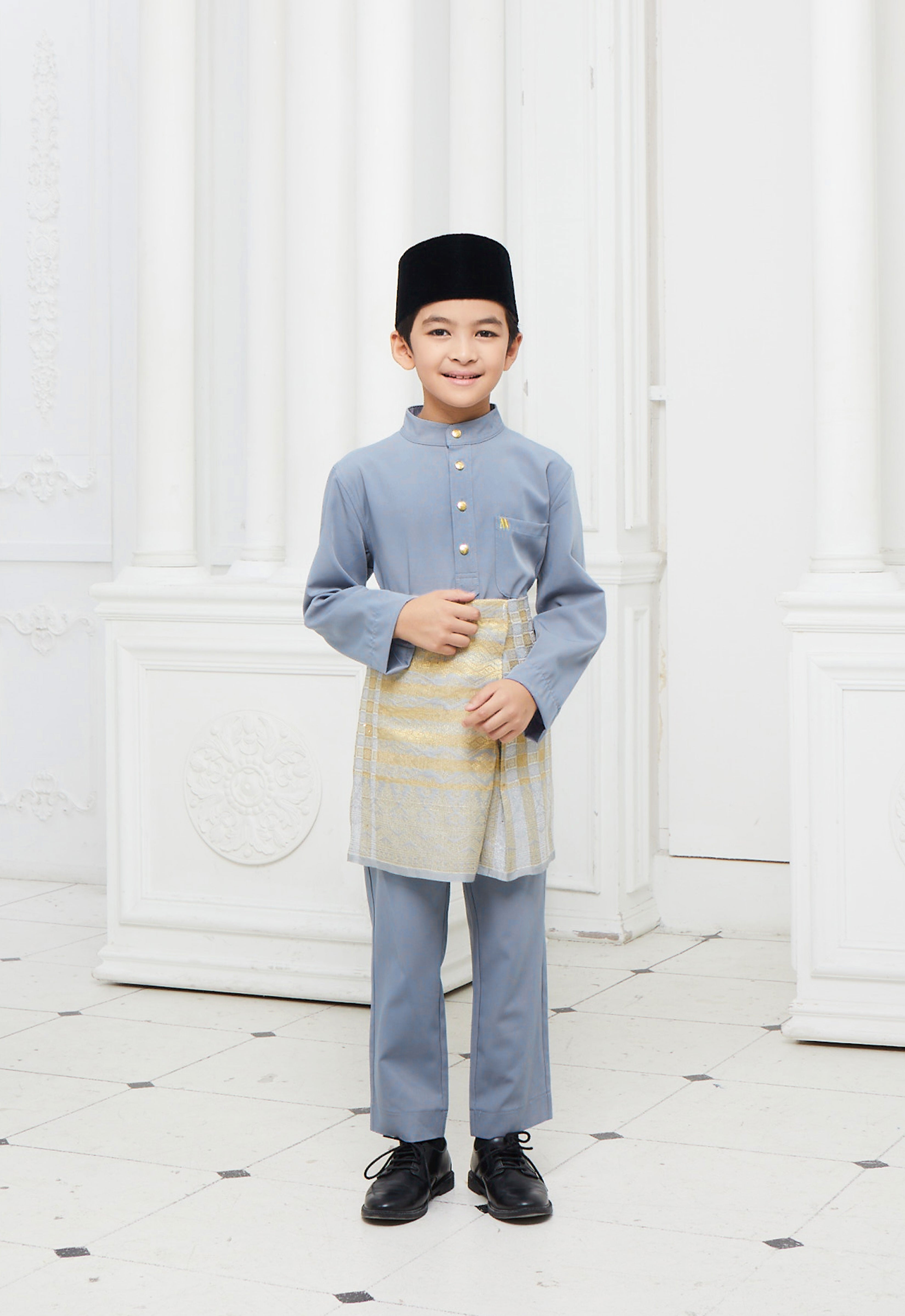 BAJU MELAYU KIDS - DUSTY BLUE