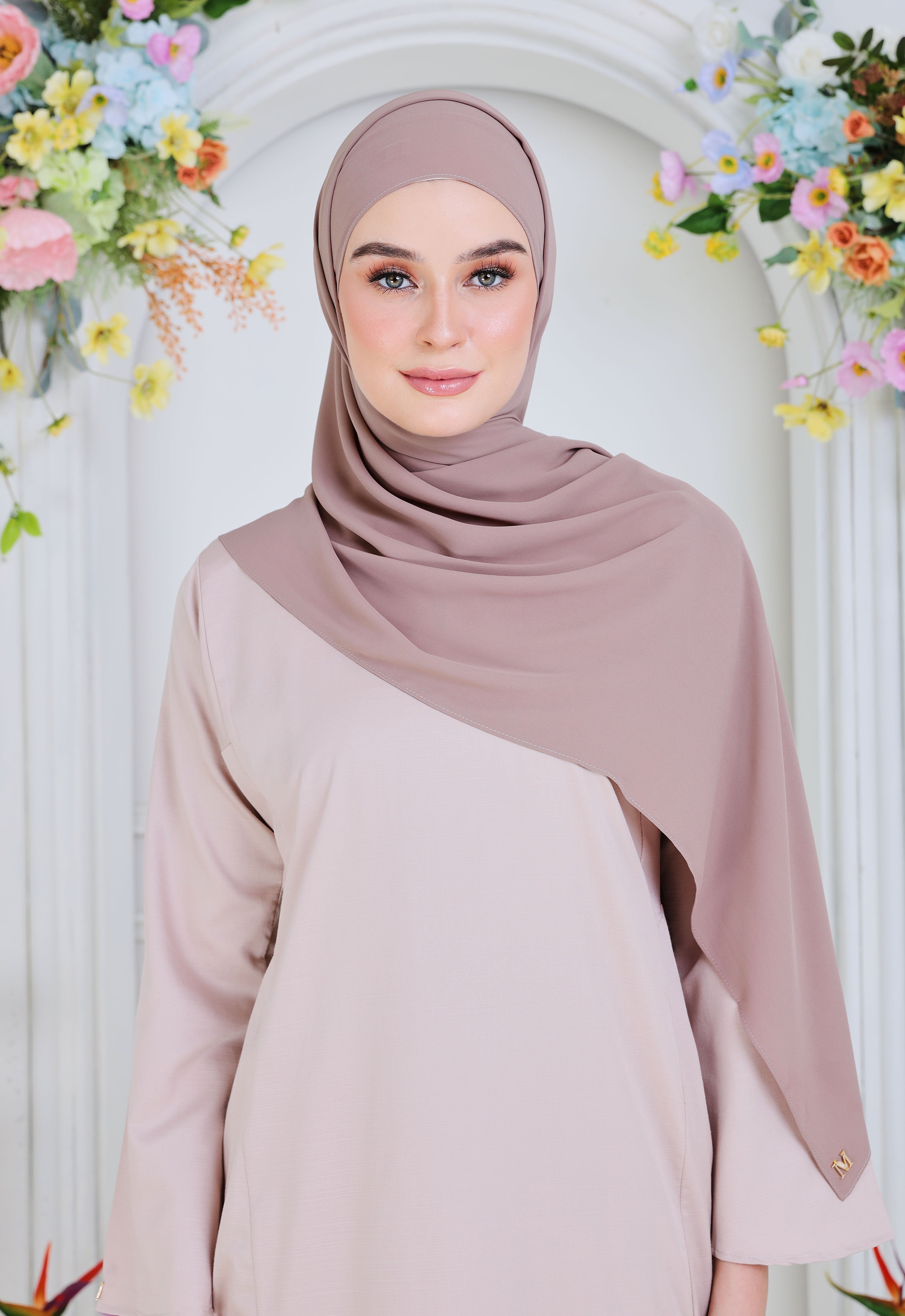 BASIC PLAIN SHAWL - DUSTY PINK