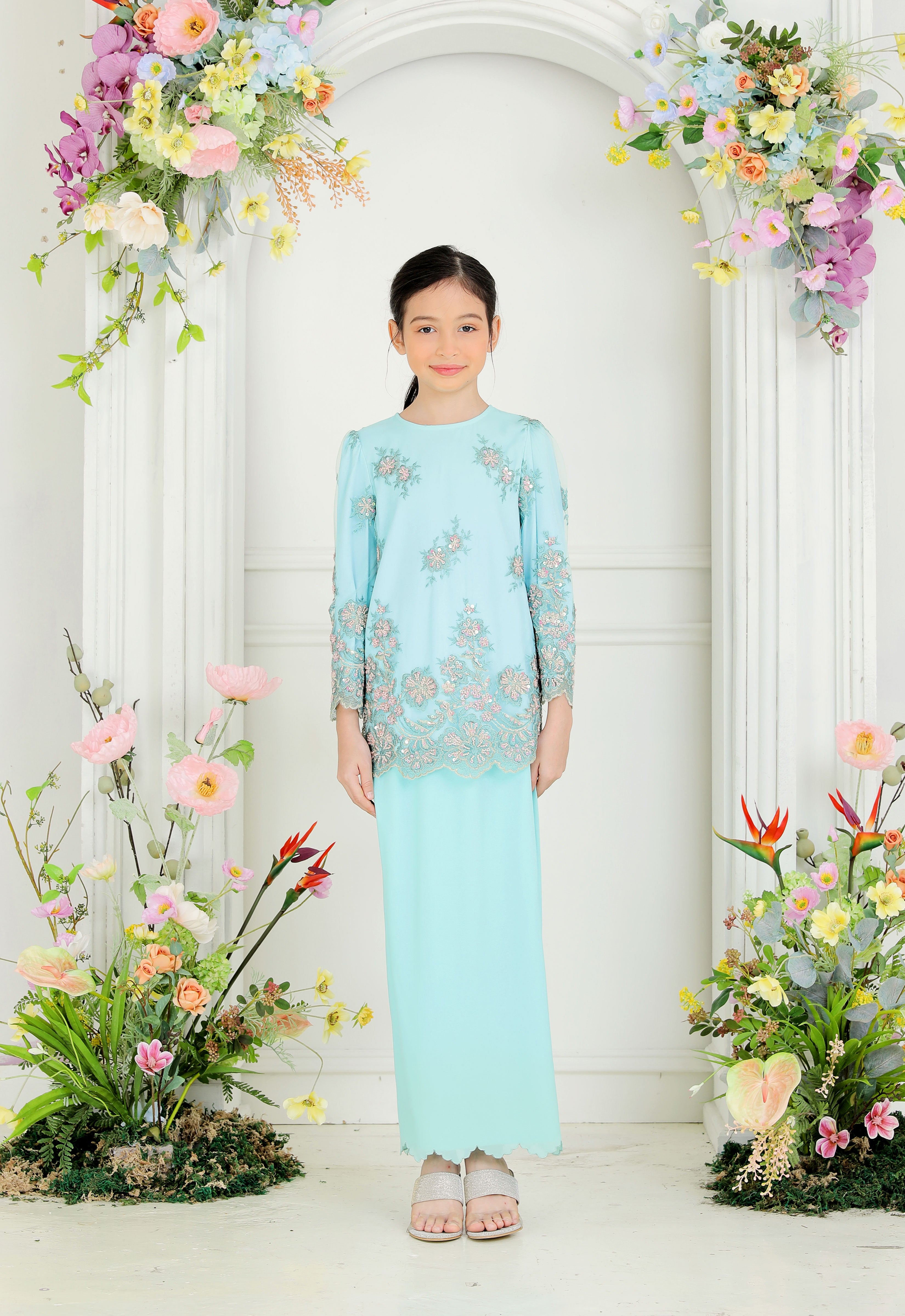 ERYNA LUXE KIDS KURUNG - PASTEL TURQOUISE