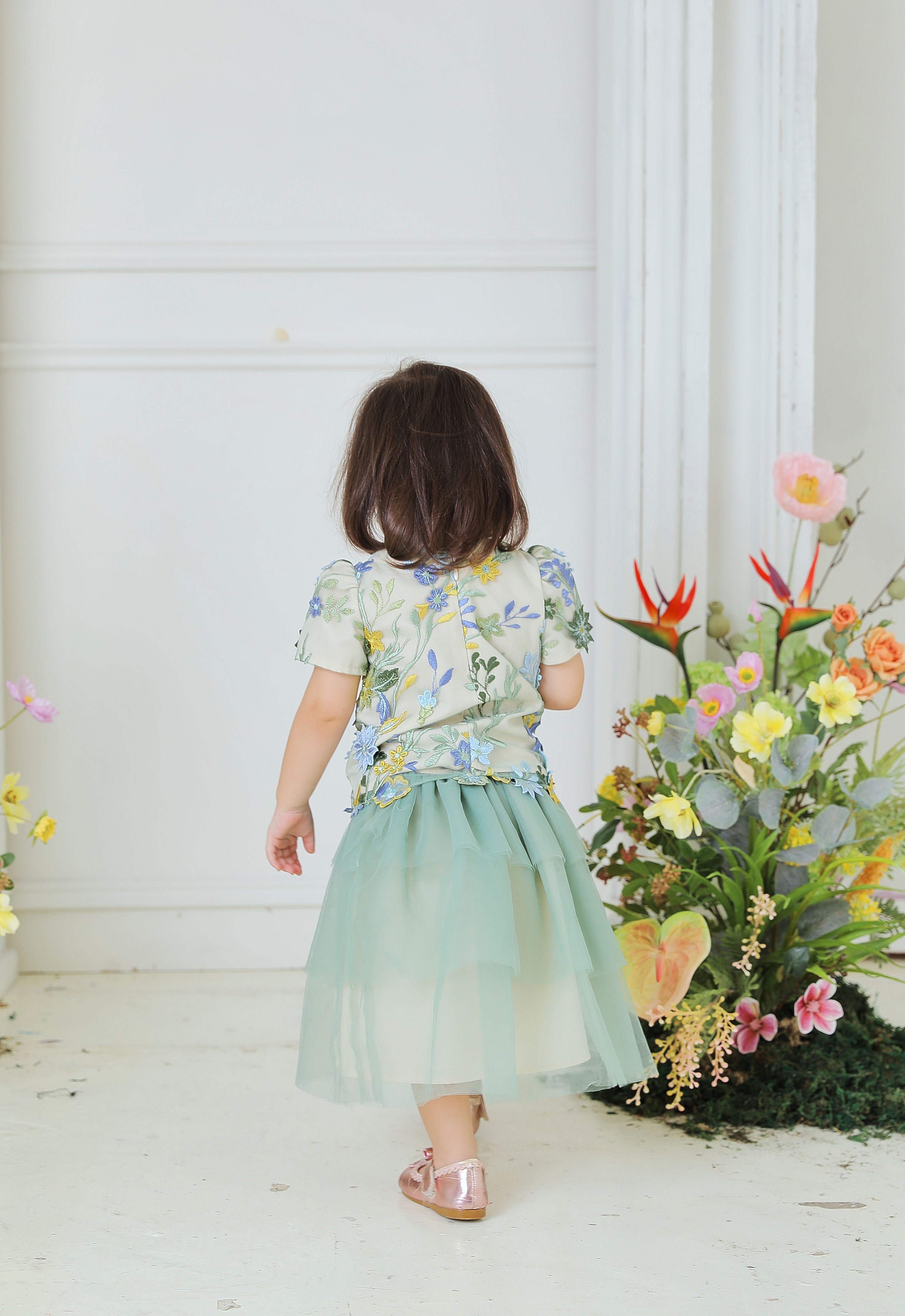 ELVINA LUXE BABY DRESS - GREEN