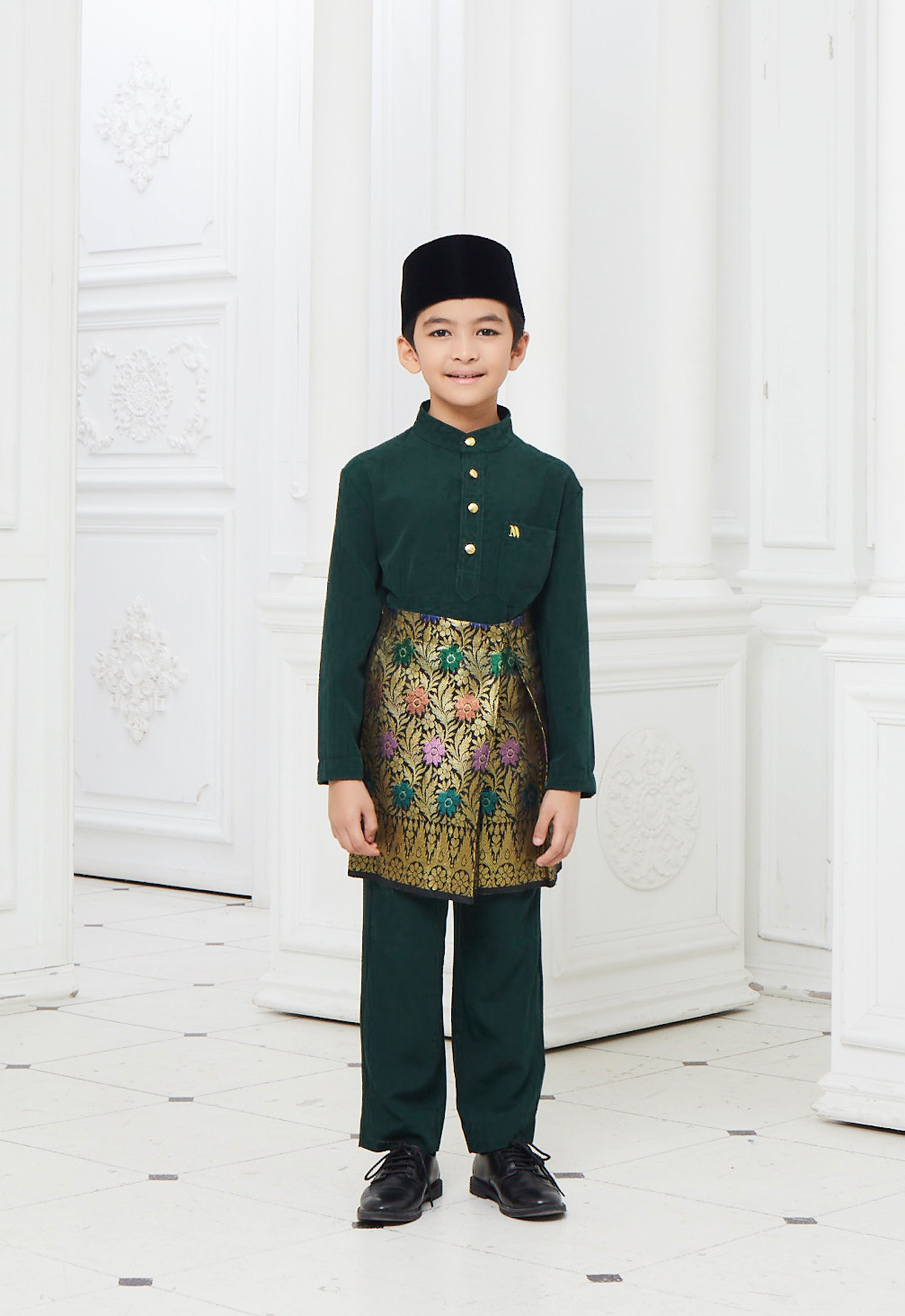 BAJU MELAYU KIDS - EMERALD GREEN