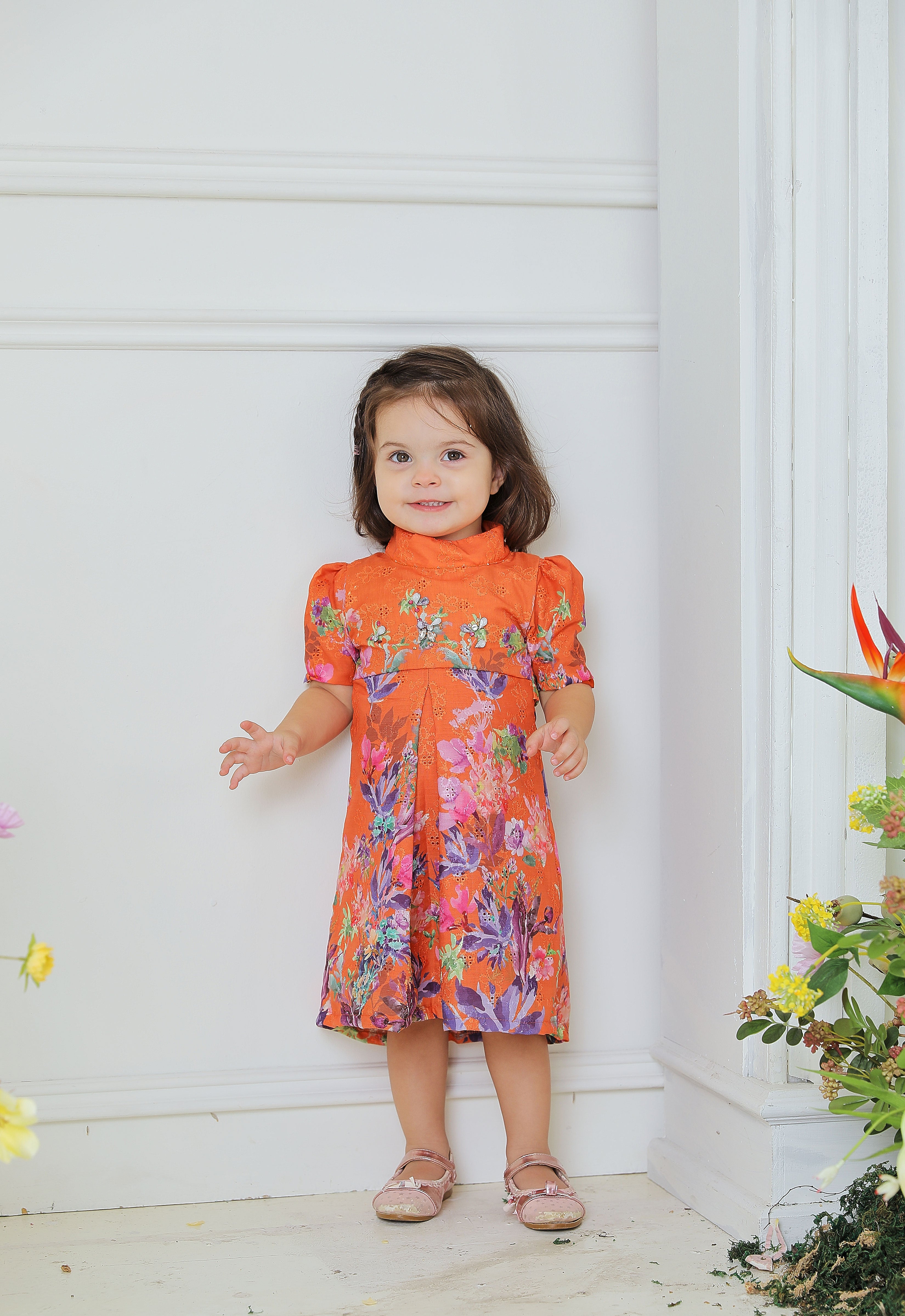 JOANNA BABY DRESS - ORANGE BUTTER