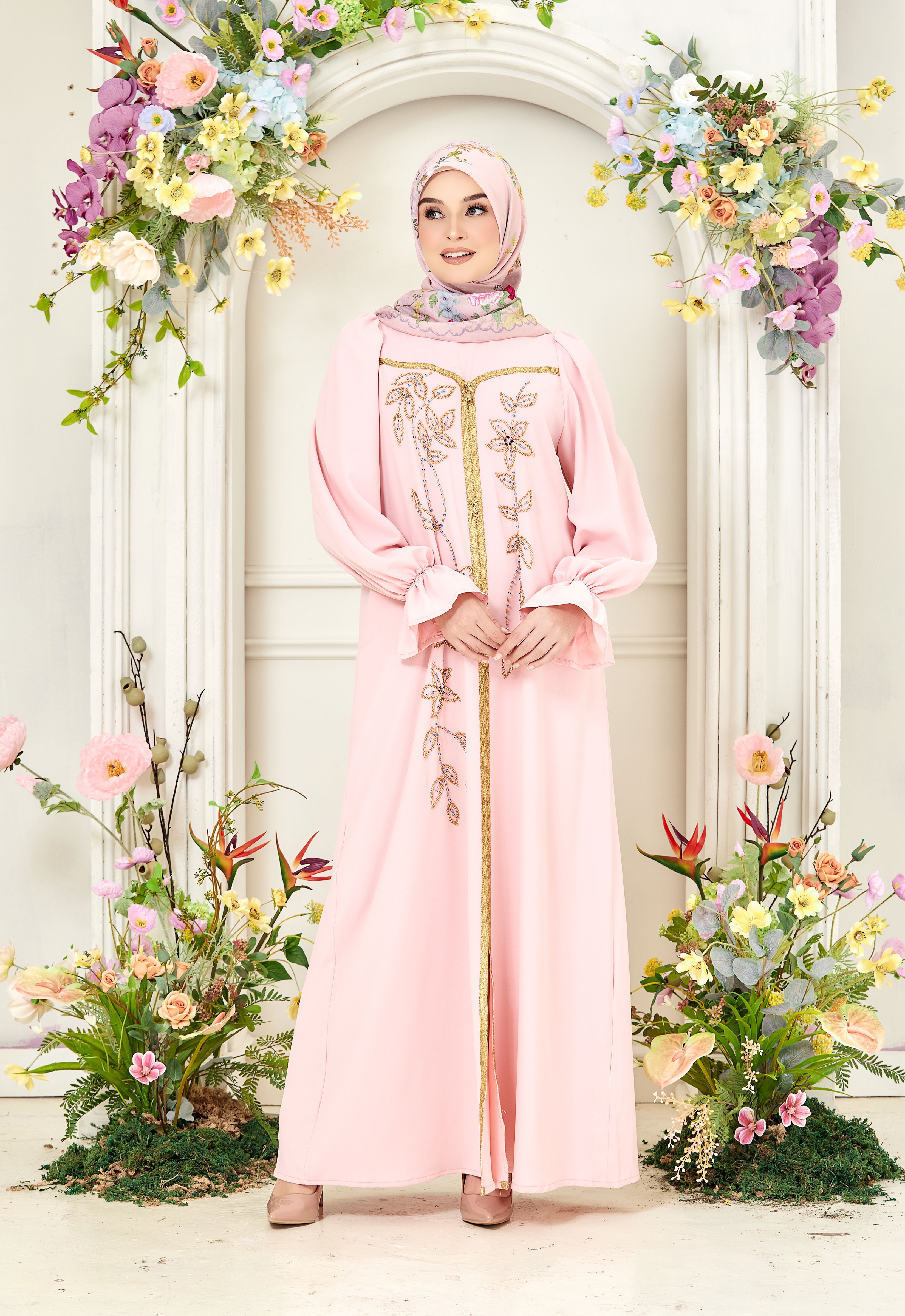 HUMAYRA ABAYA - SOFT PINK