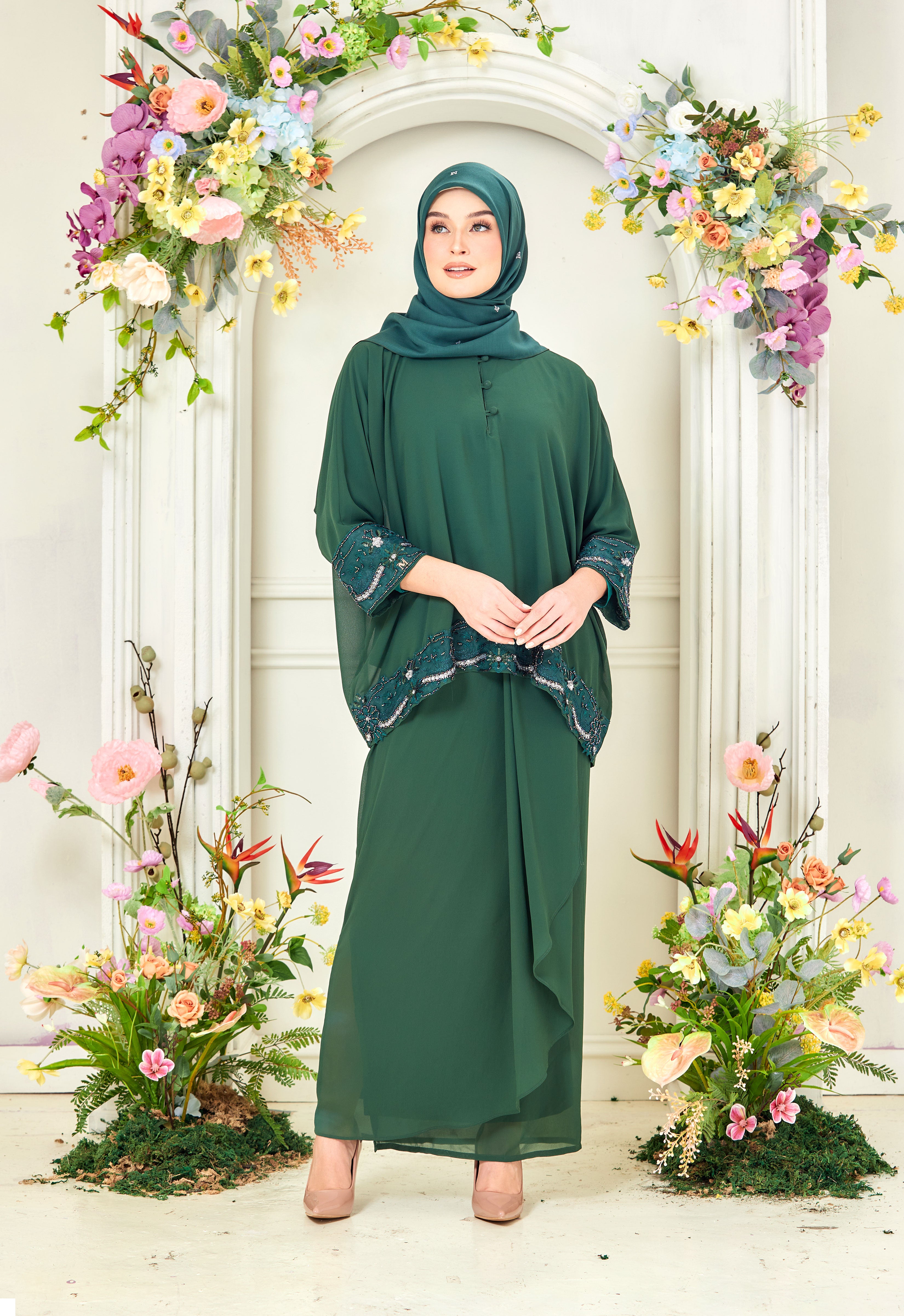 RANIA KAFTAN KURUNG - FORMAL GREEN