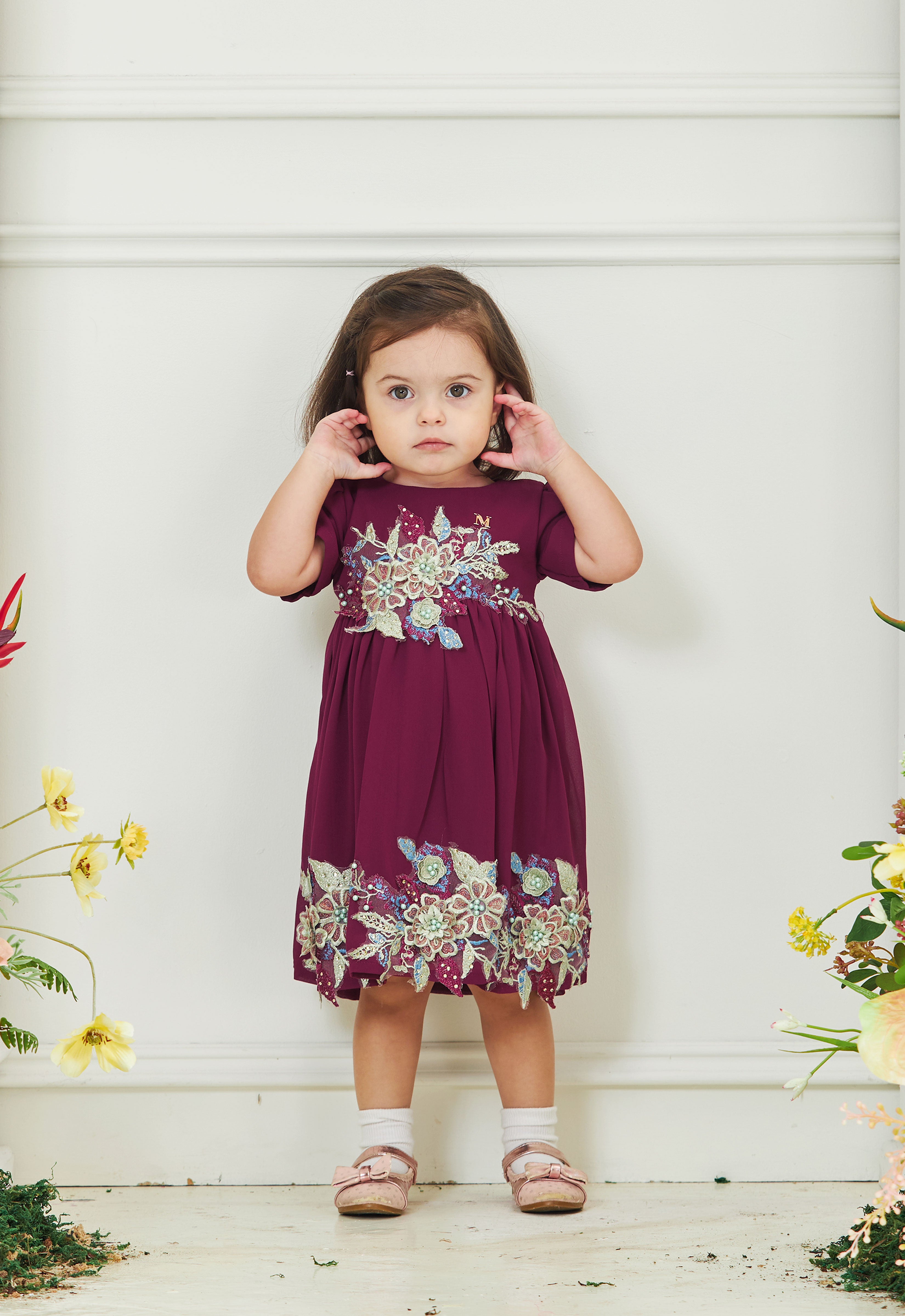 KHADEEJA BABY DRESS - MANGOSTEEN