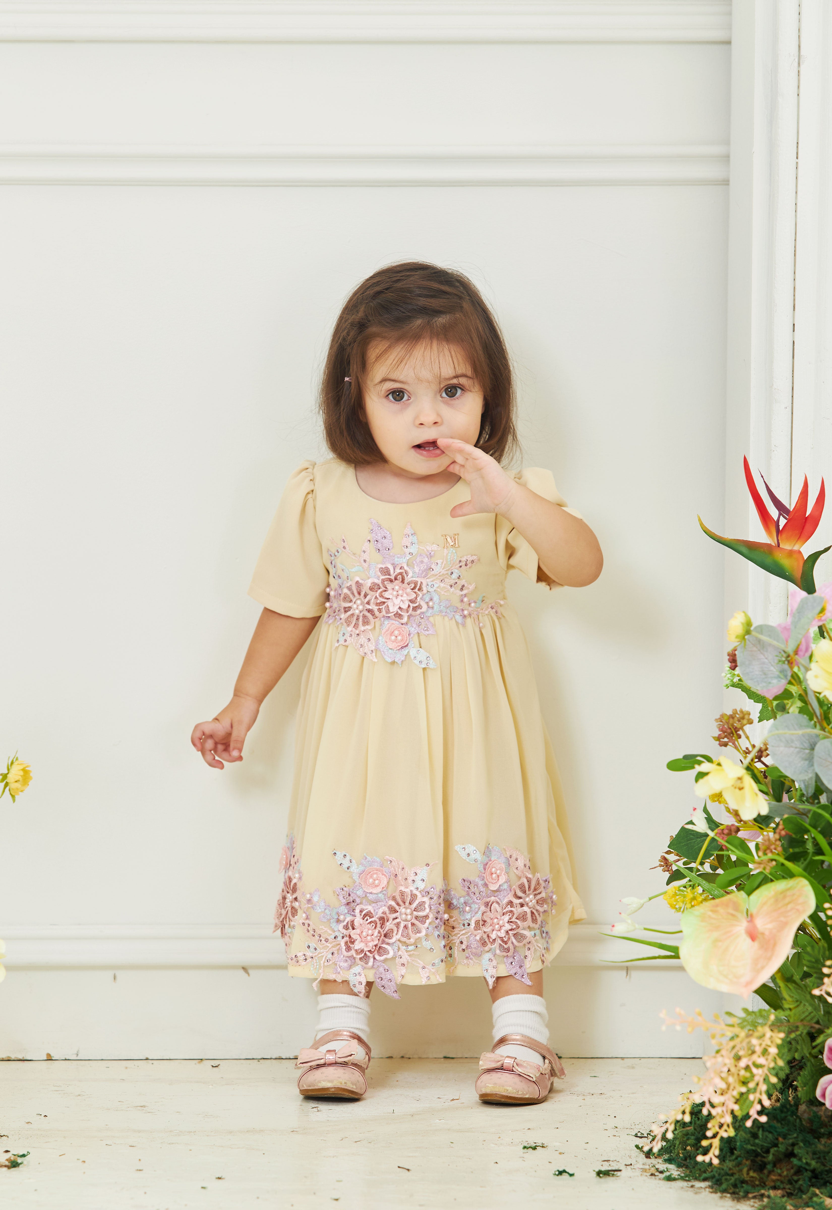 KHADEEJA BABY DRESS - SOFT YELLOW