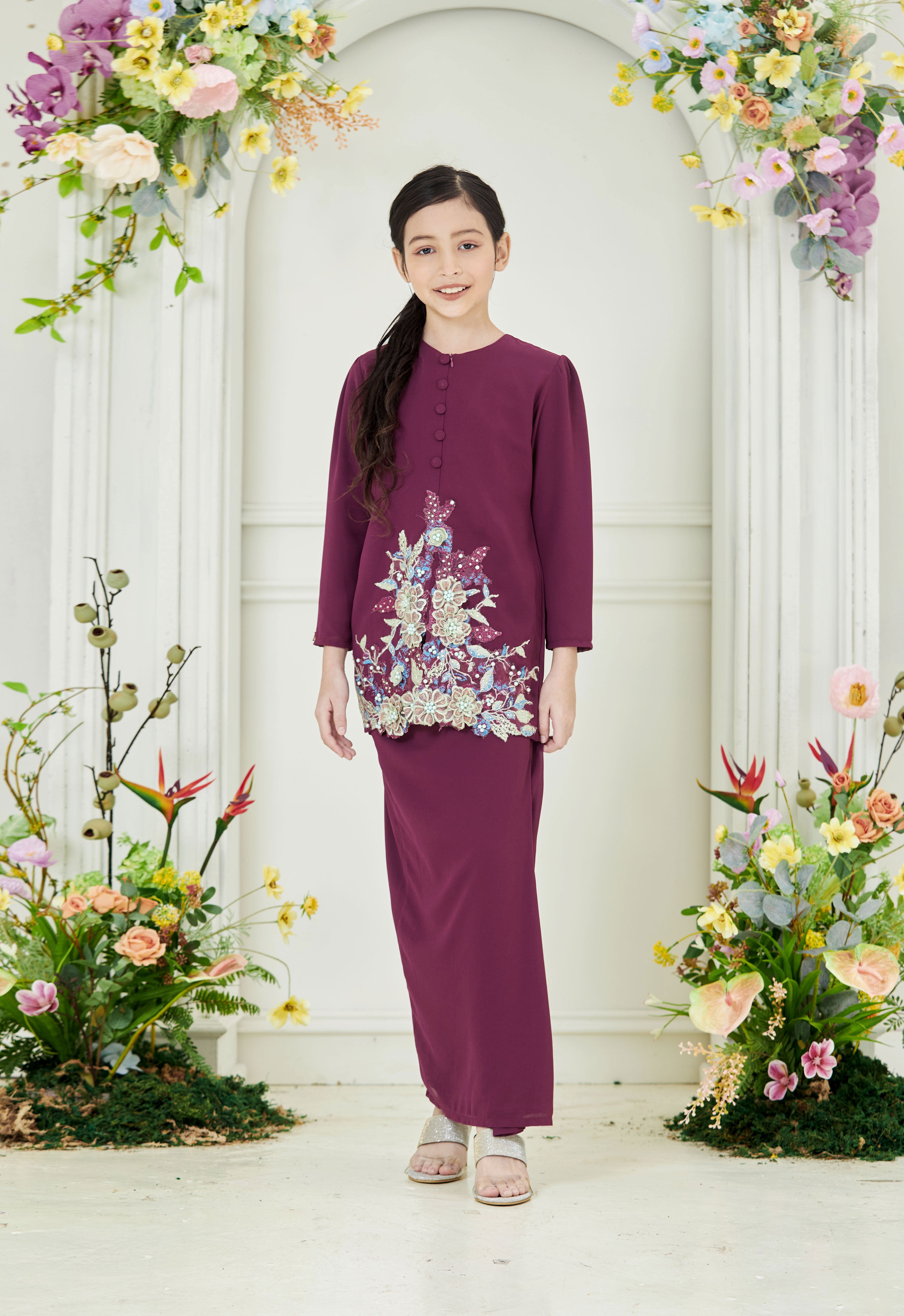 KHADEEJA KIDS KEBAYA - MANGOSTEEN