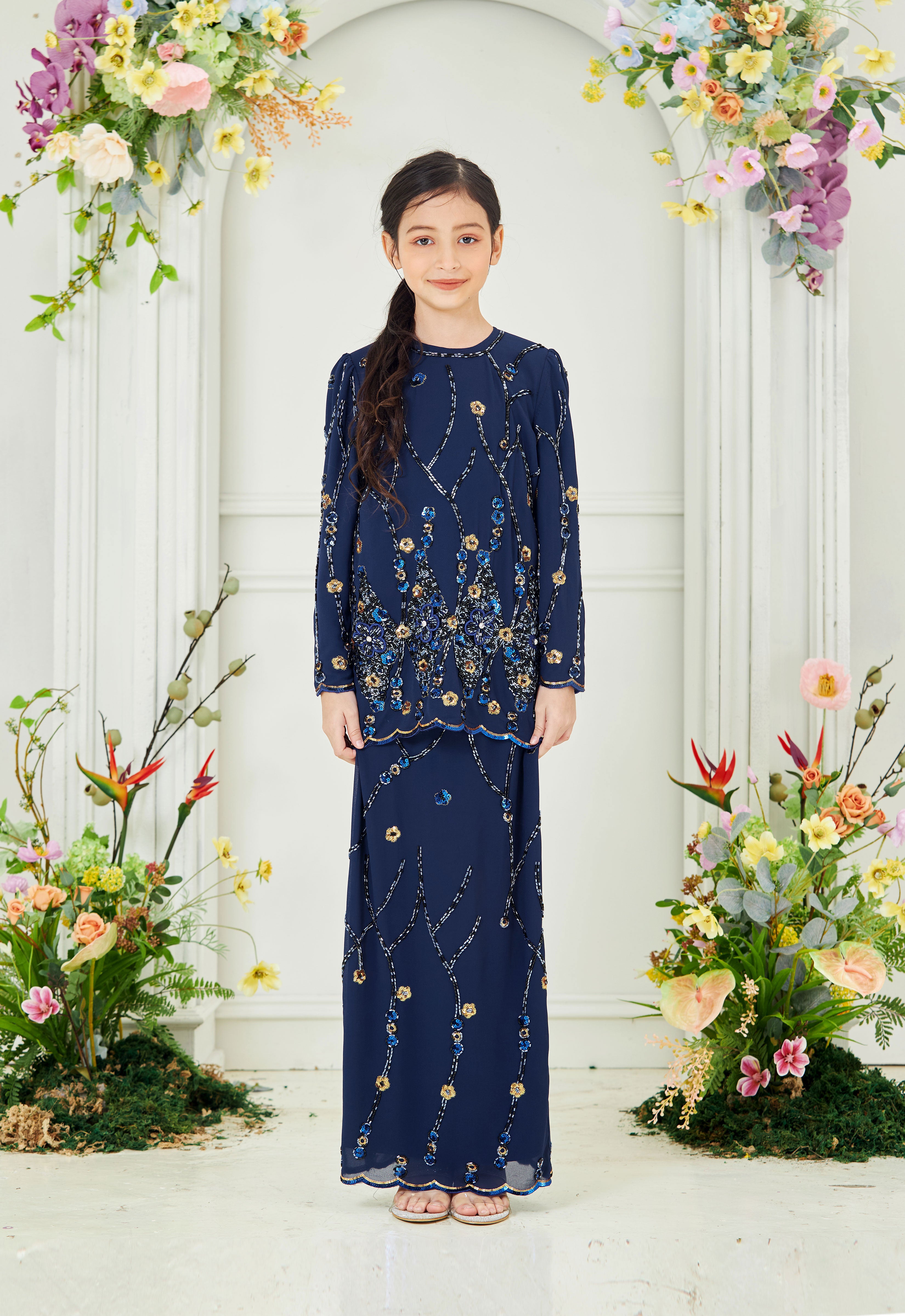 WAFIYAA SUPER LUXE KIDS KURUNG - BLUE