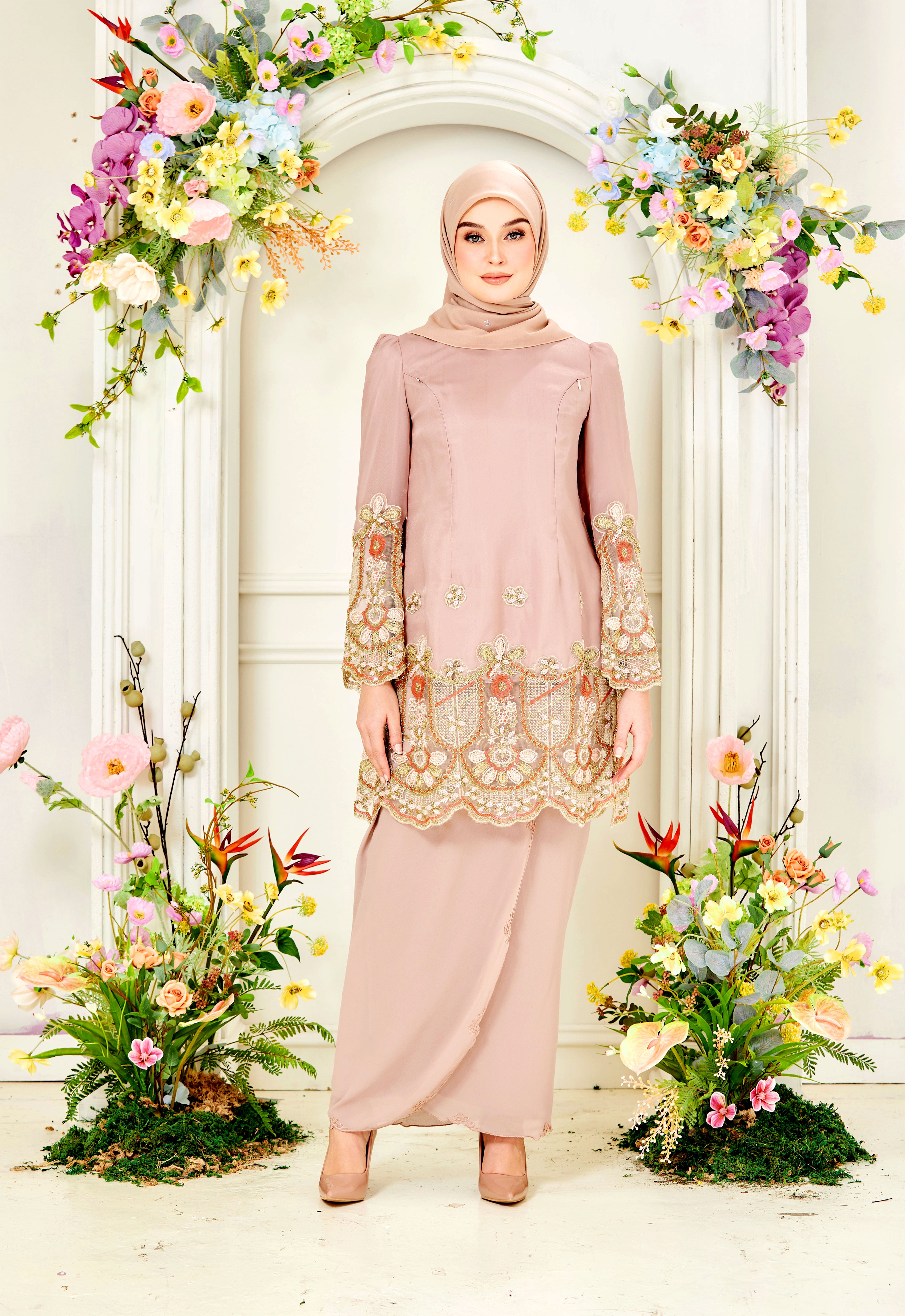 NOURA SUPER LUXE KURUNG - DUSTY ROSE