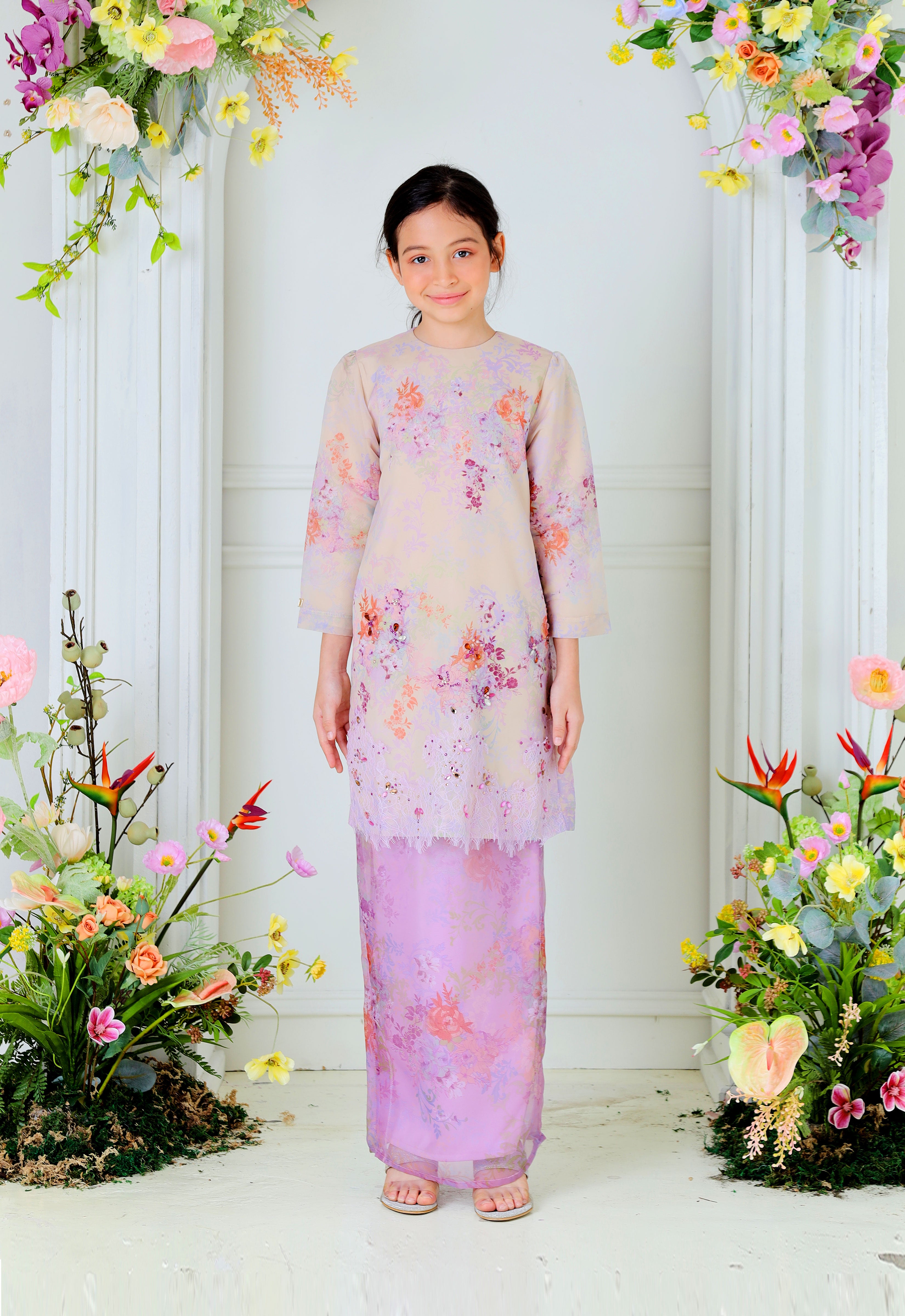 ROZELLA KIDS RIAW KURUNG - LILAC CREAM