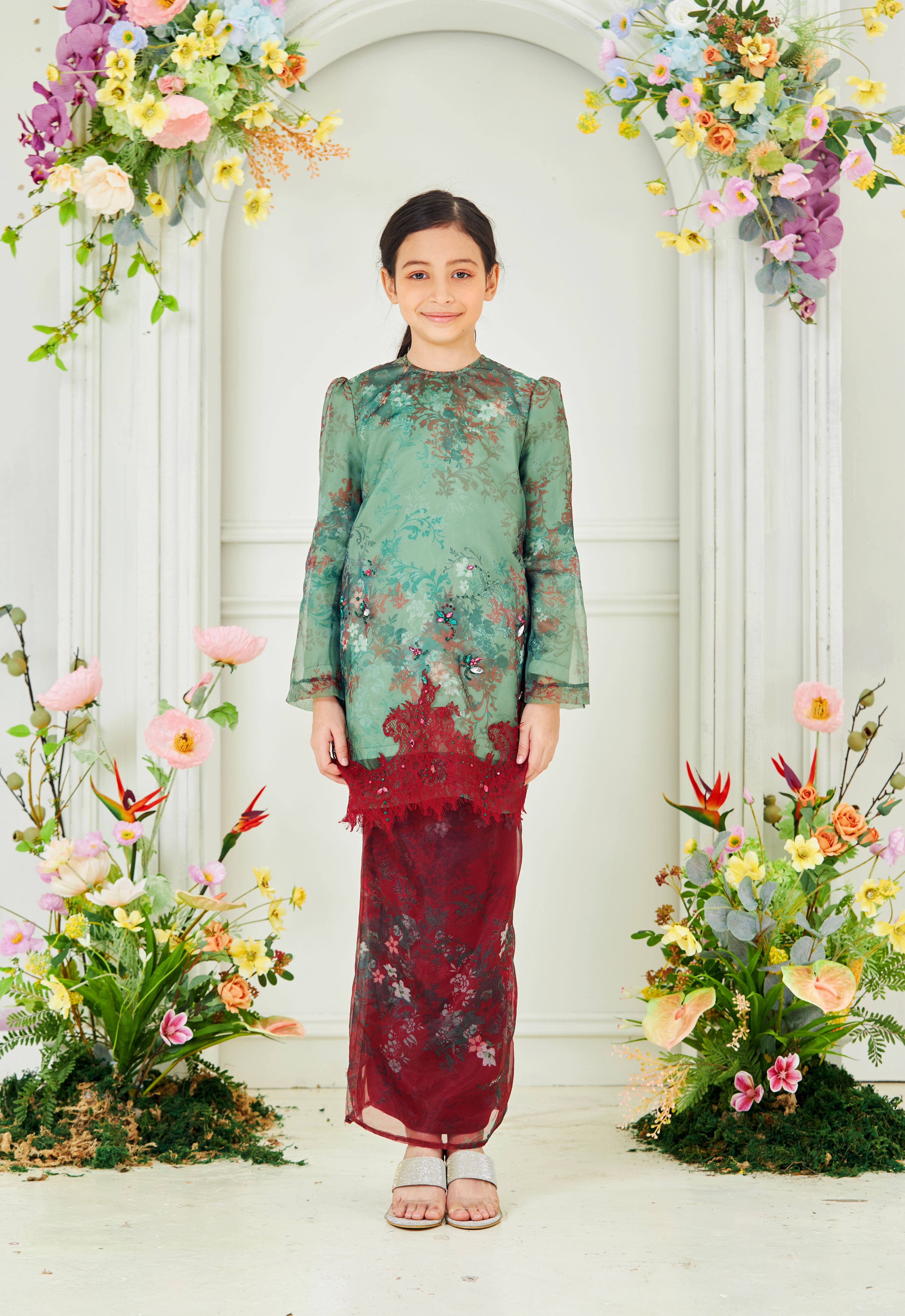 ROZELLA KIDS RIAW KURUNG - RED GREEN