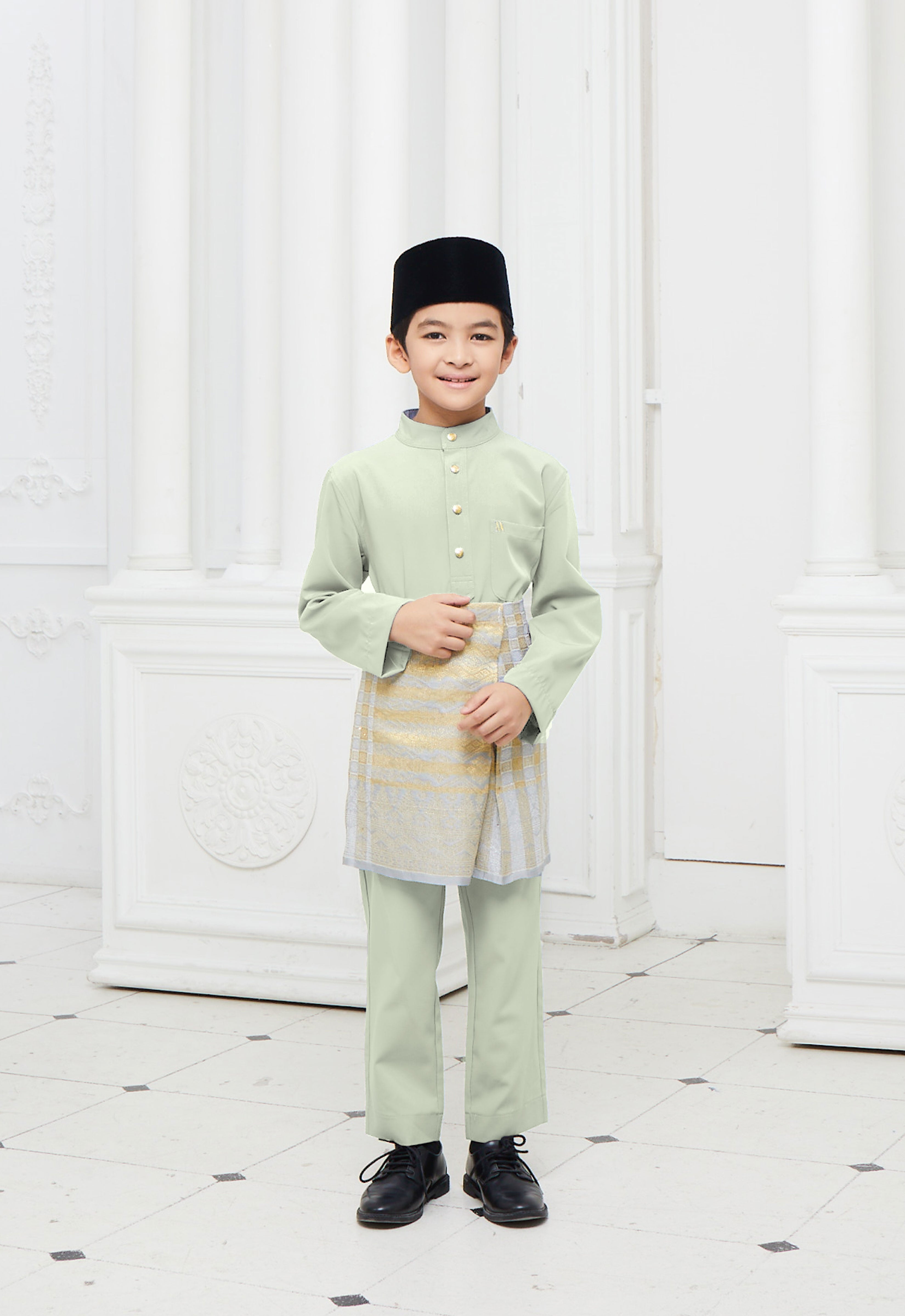 BAJU MELAYU KIDS - LIGHT GREEN