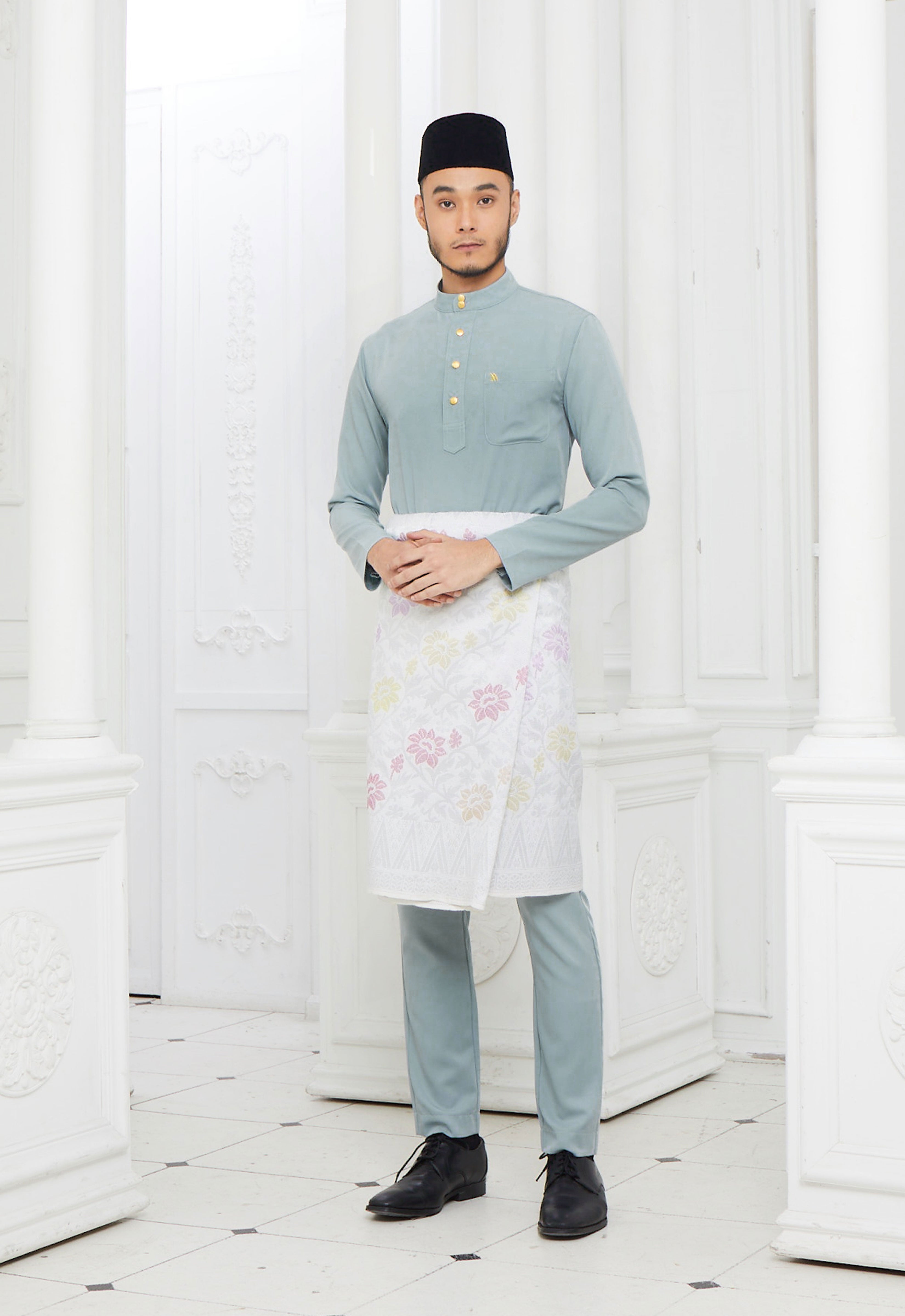 MINAZ MEN BAJU MELAYU - BLUE GRAY