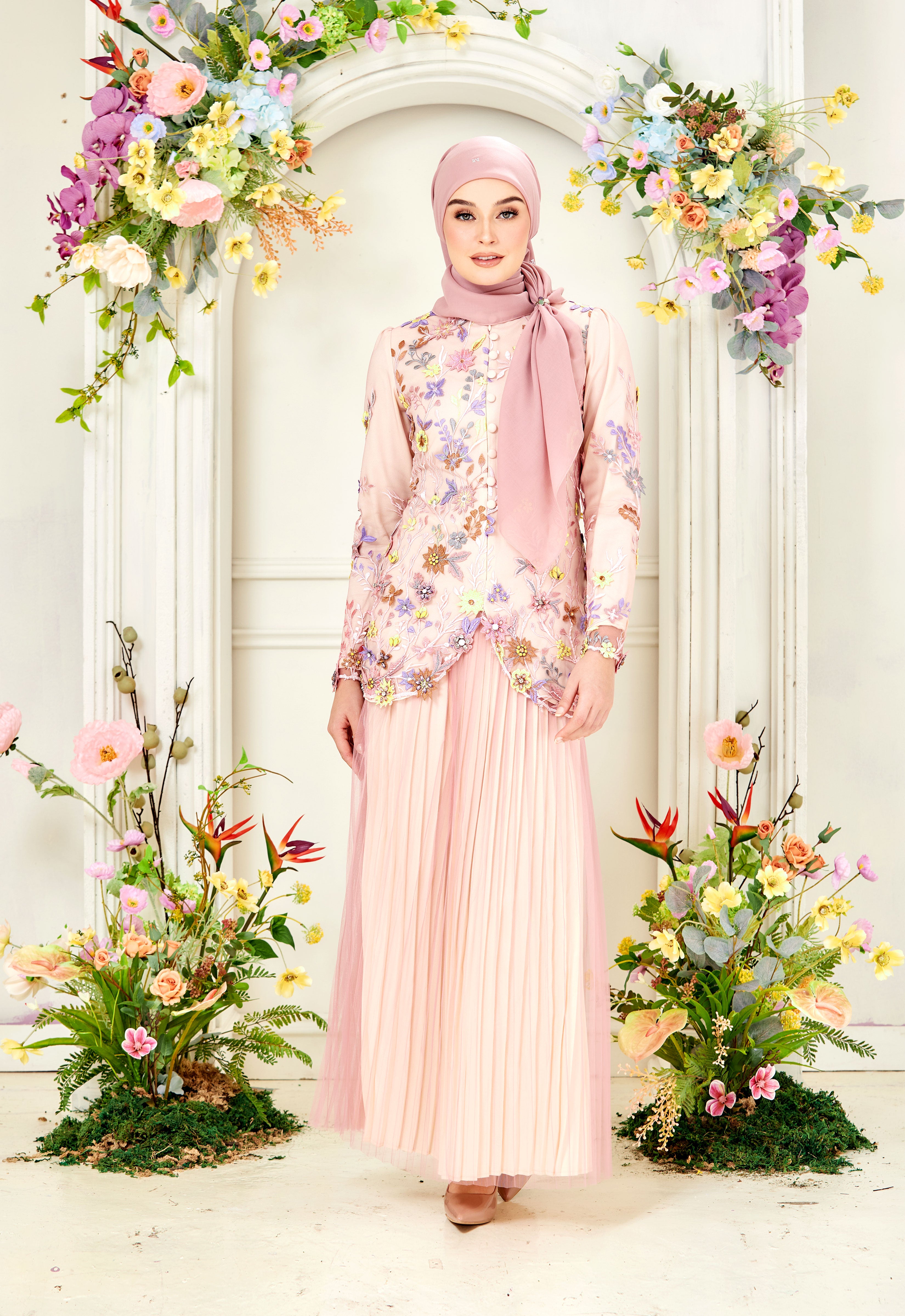 ELVINA LUXE MINI KURUNG - PINK
