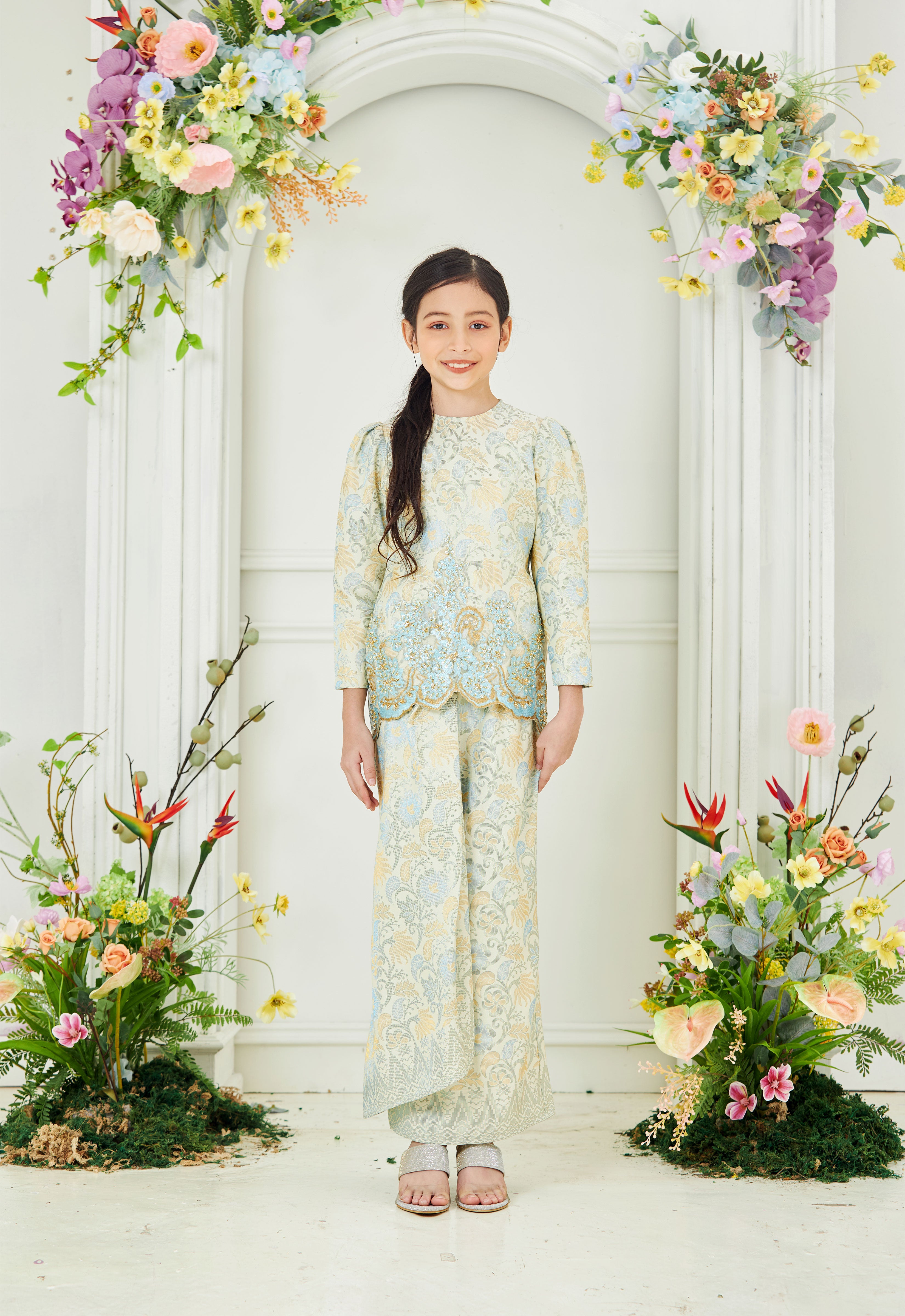 CHE AMINAH LUXE KIDS MINI KEBAYA - SOFT YELLOW