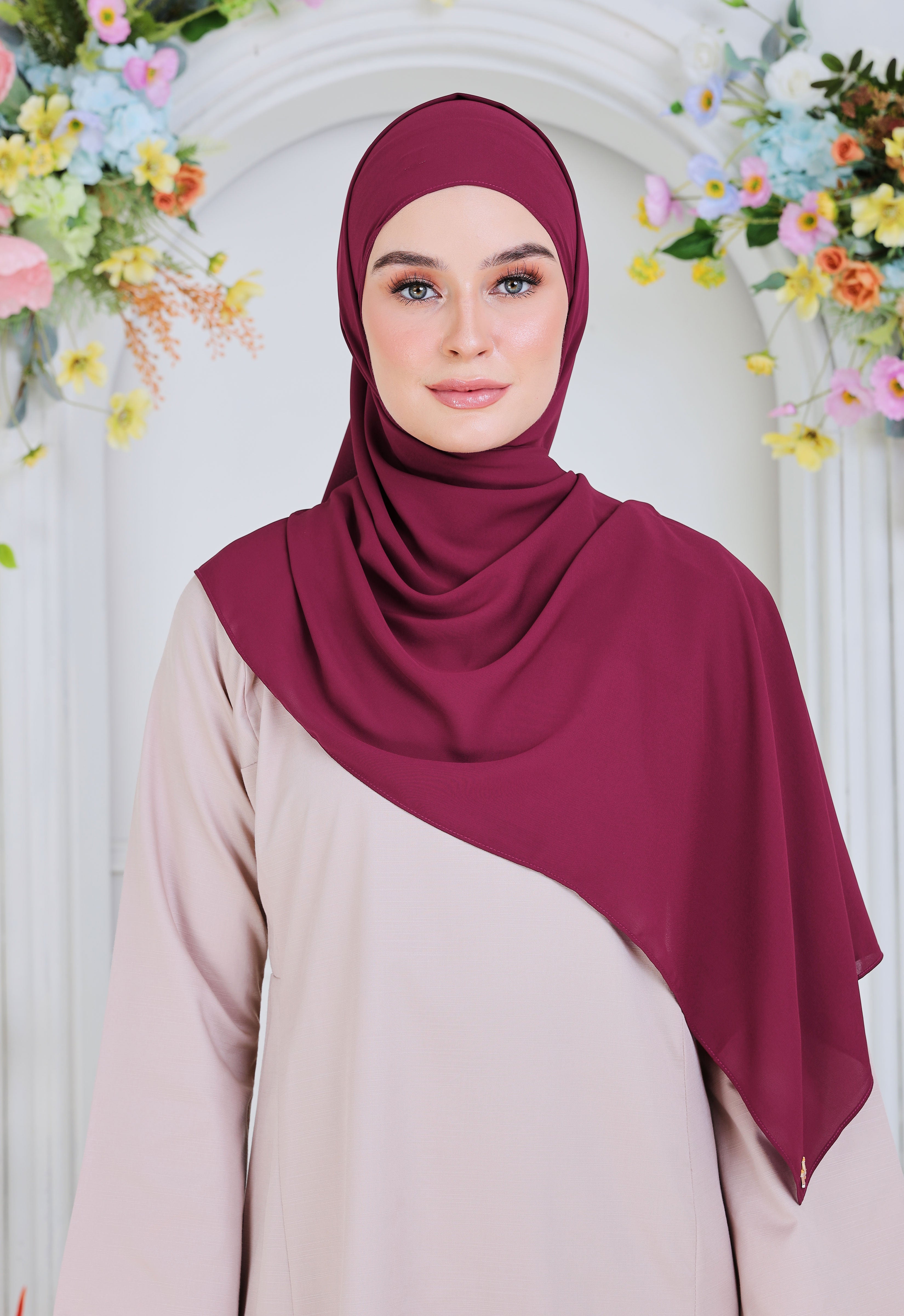 BASIC PLAIN SHAWL - MAGENTA