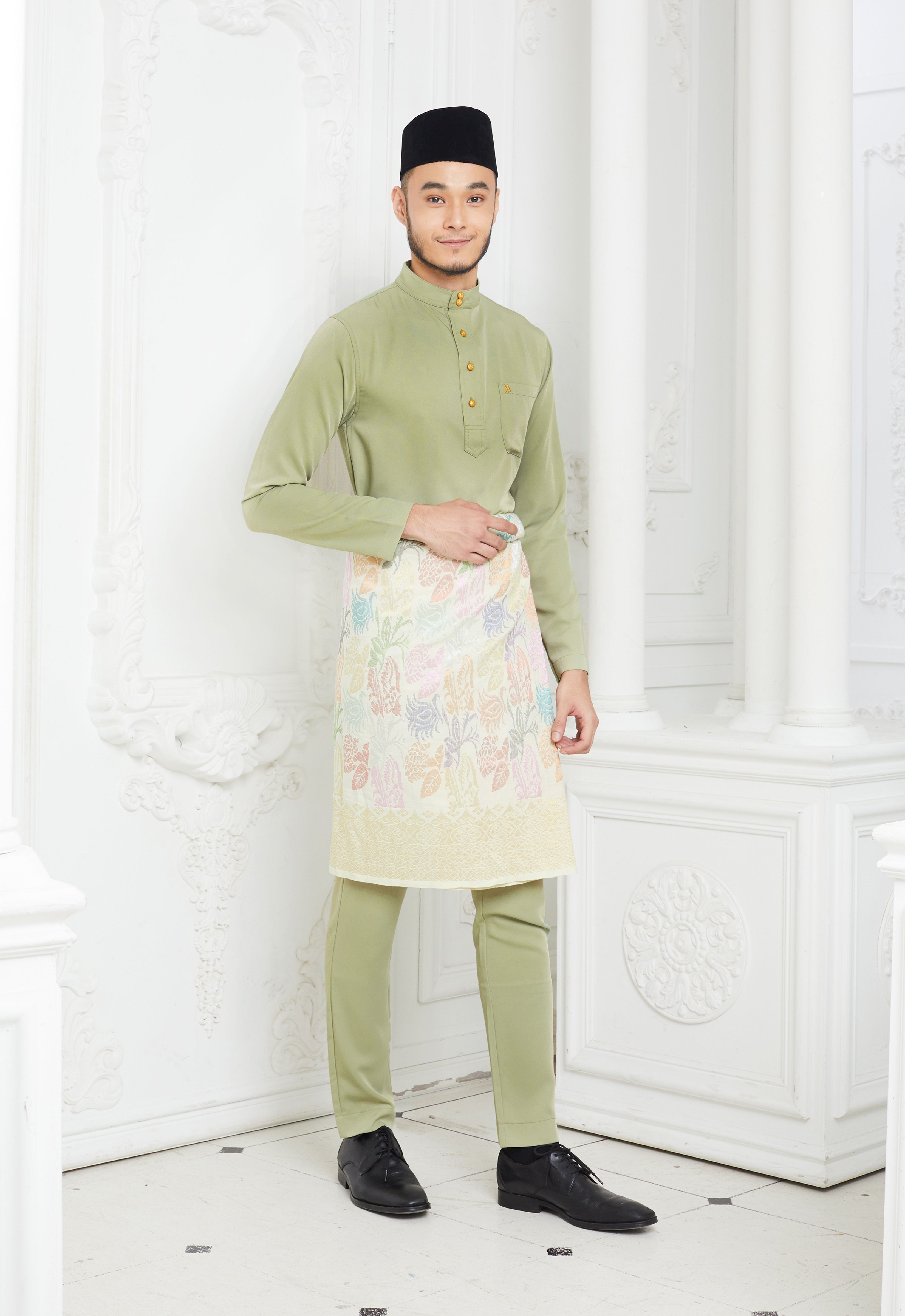 MINAZ MEN BAJU MELAYU - MOSS GREEN