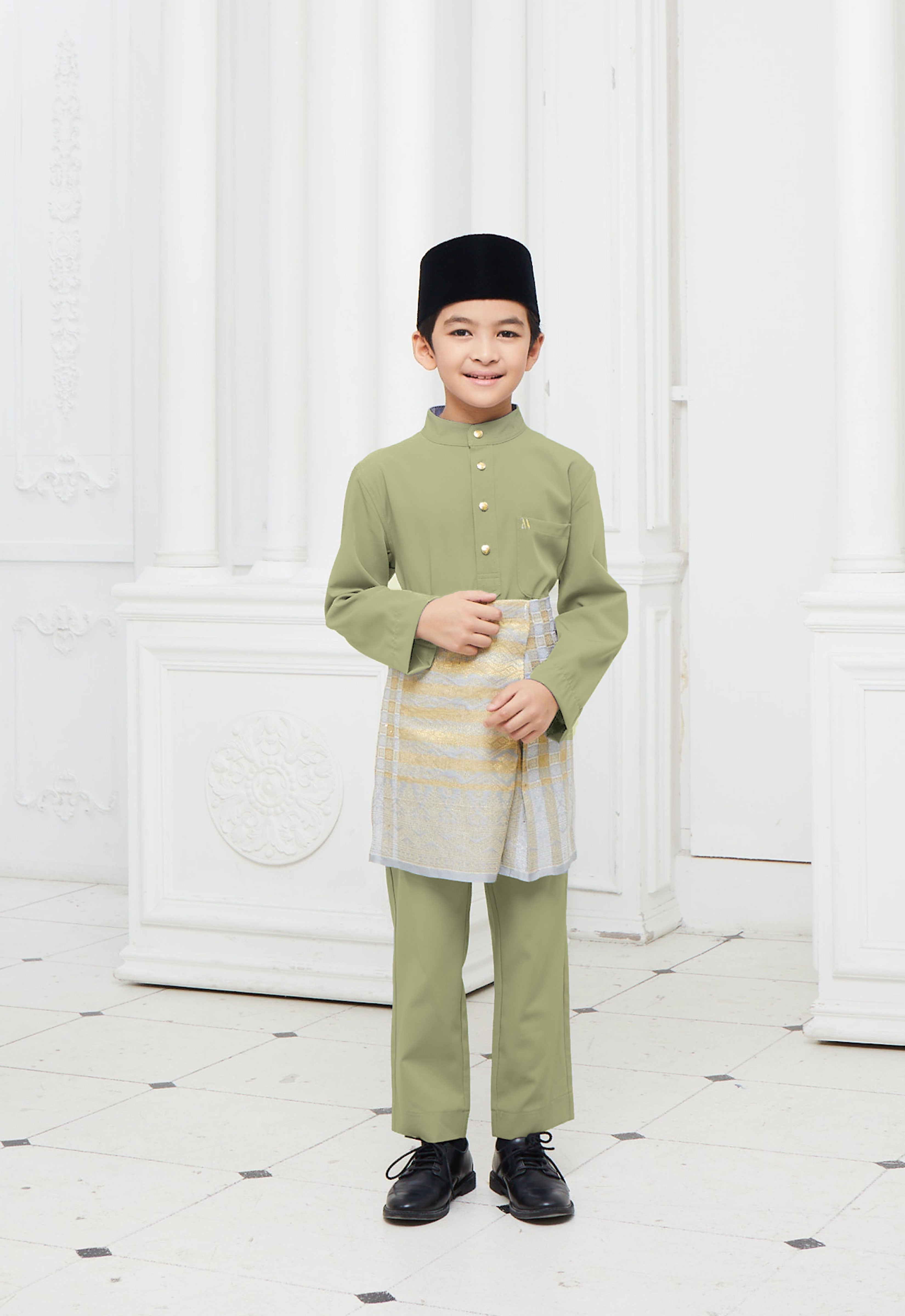 BAJU MELAYU KIDS - MOSS GREEN