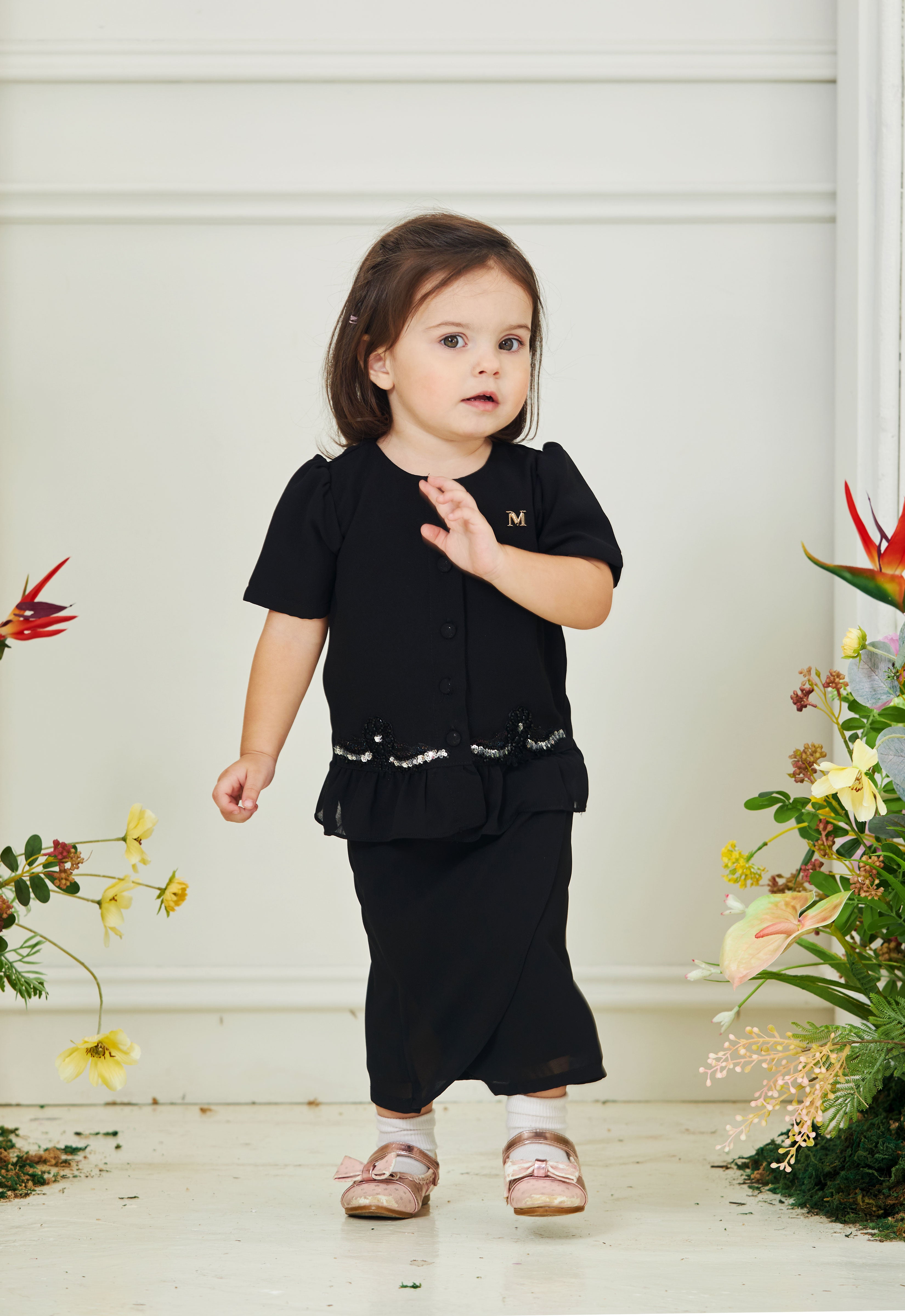 NADEERA BABY MINI KURUNG - BLACK