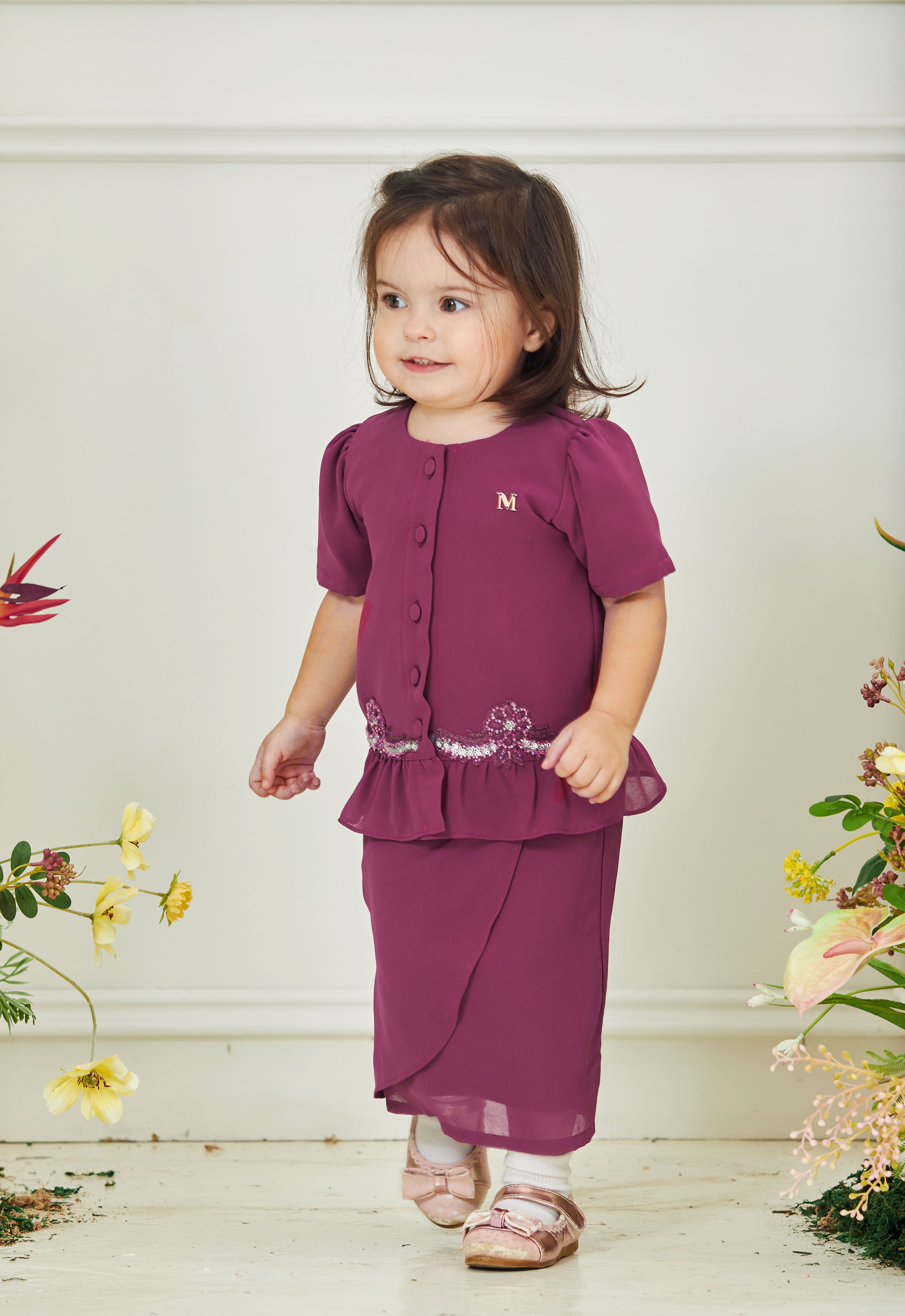 NADEERA BABY MINI KURUNG - MANGOSTEEN