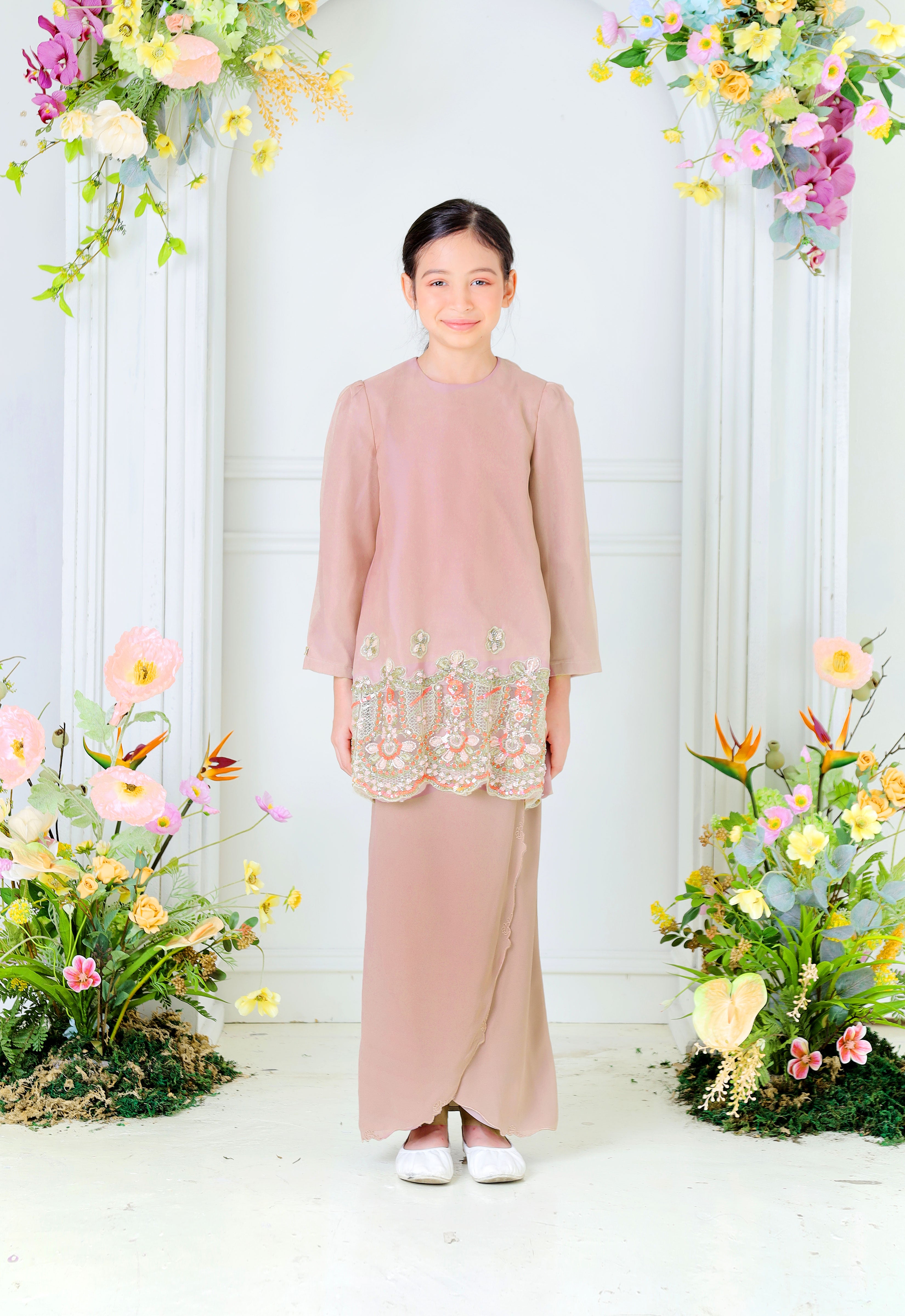 NOURA SUPER LUXE KIDS KURUNG - DUSTY ROSE