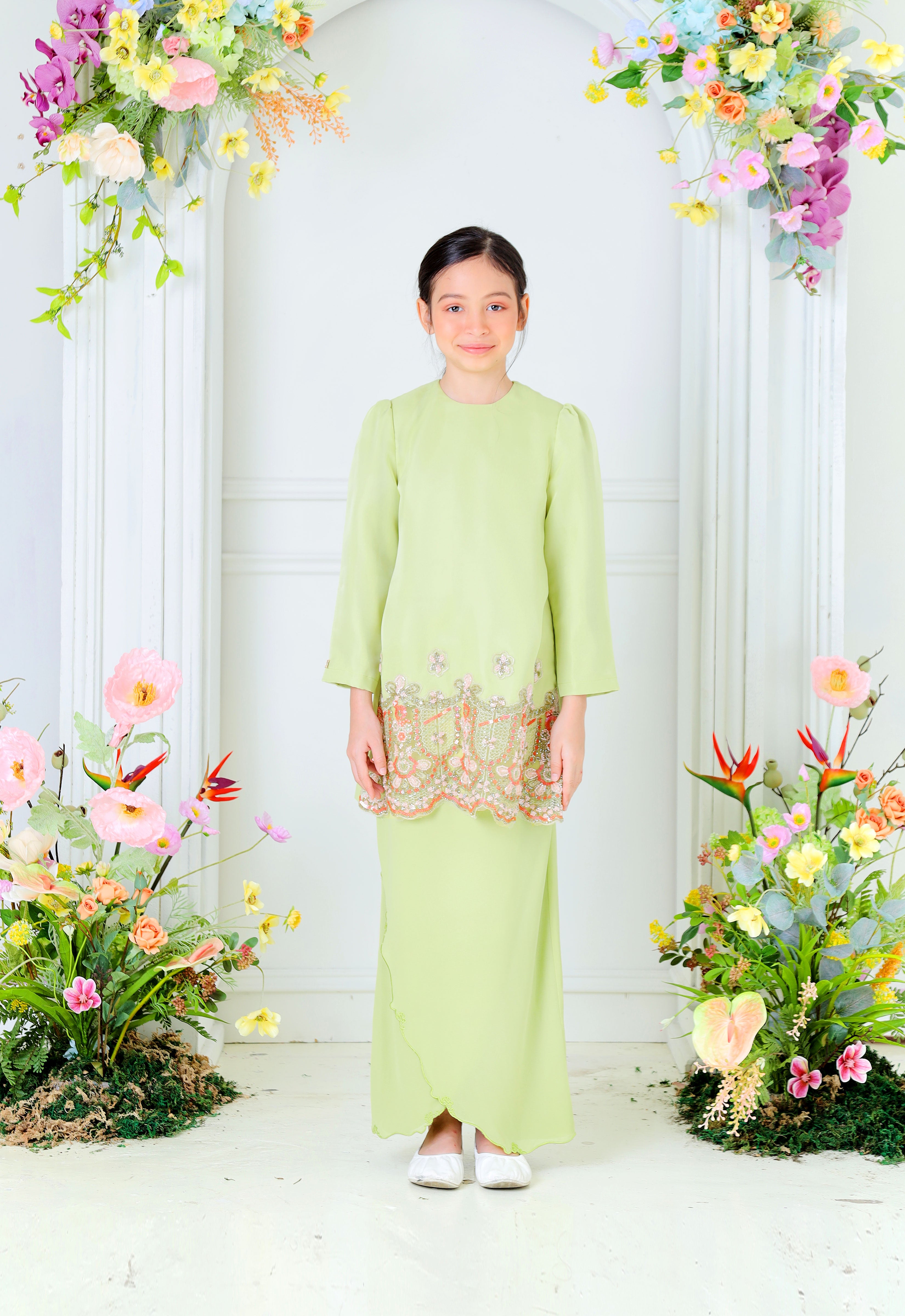 NOURA SUPER LUXE KIDS KURUNG - MOSS GREEN