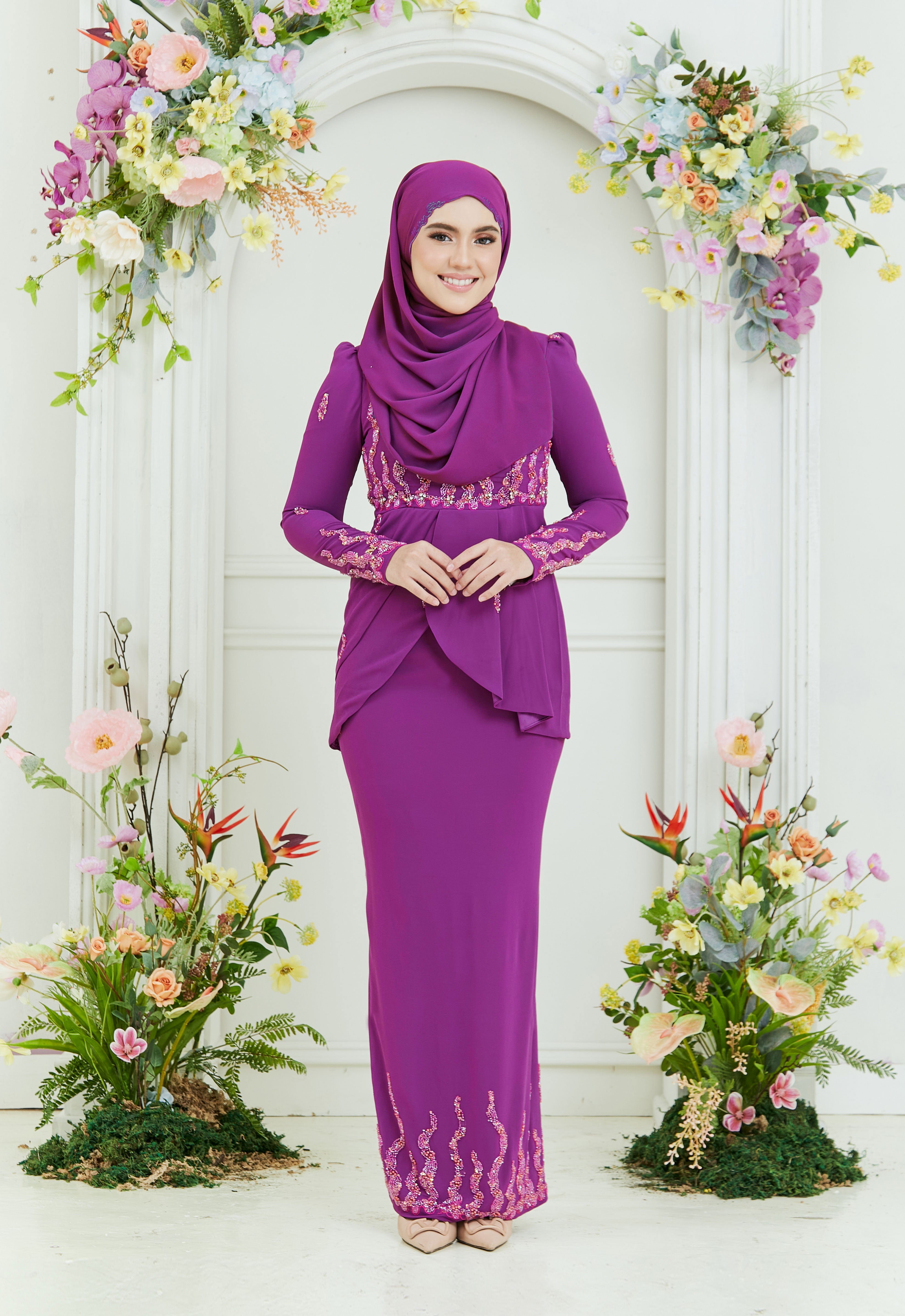 NAYLAA LUXE KURUNG - MAGENTA