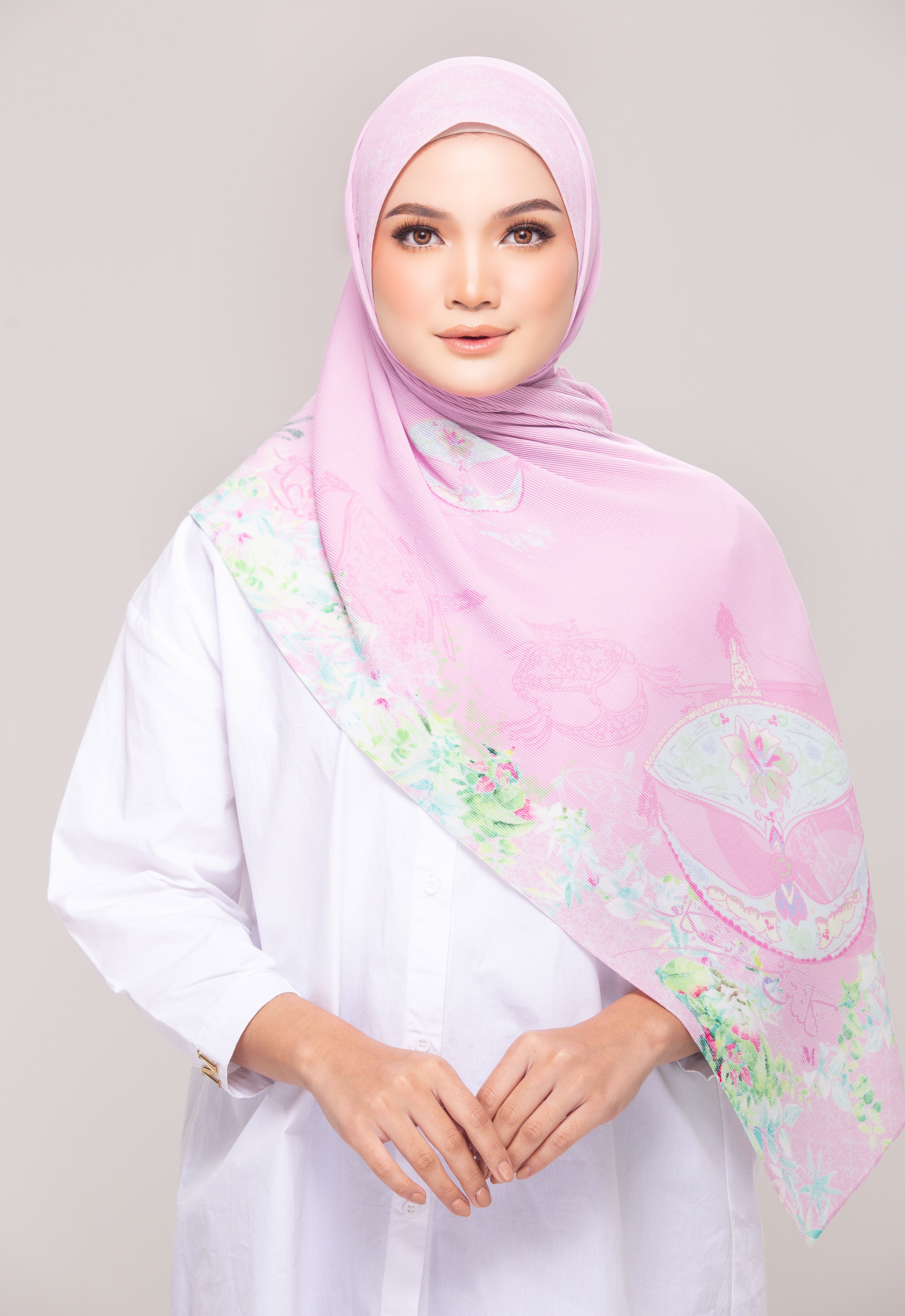 PRINTED PLEATED SHAWL - PANTAI TIMUR