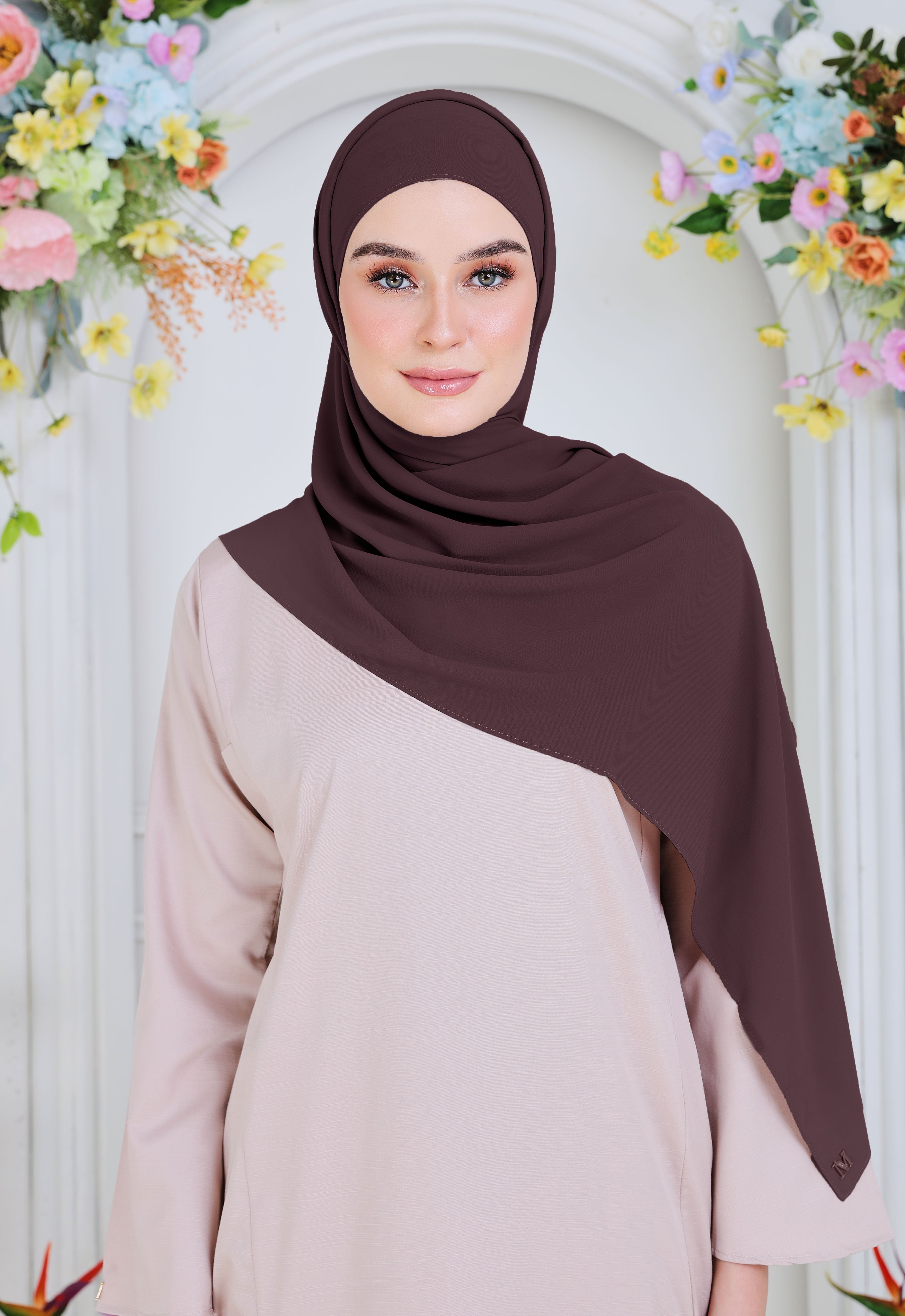 BASIC PLAIN SHAWL - PLUM