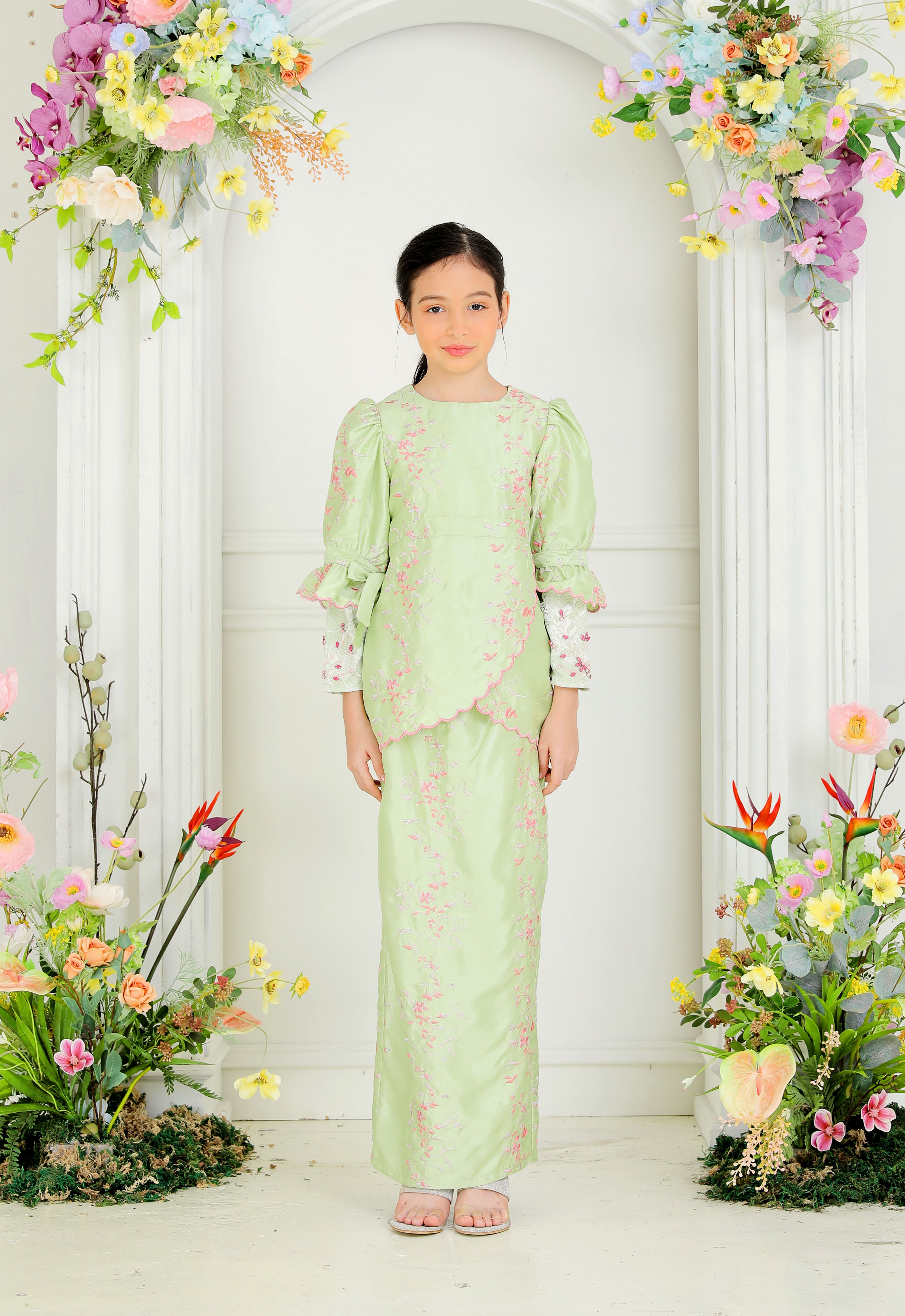 RABECCA LUXE KIDS KURUNG - GREEN PINK