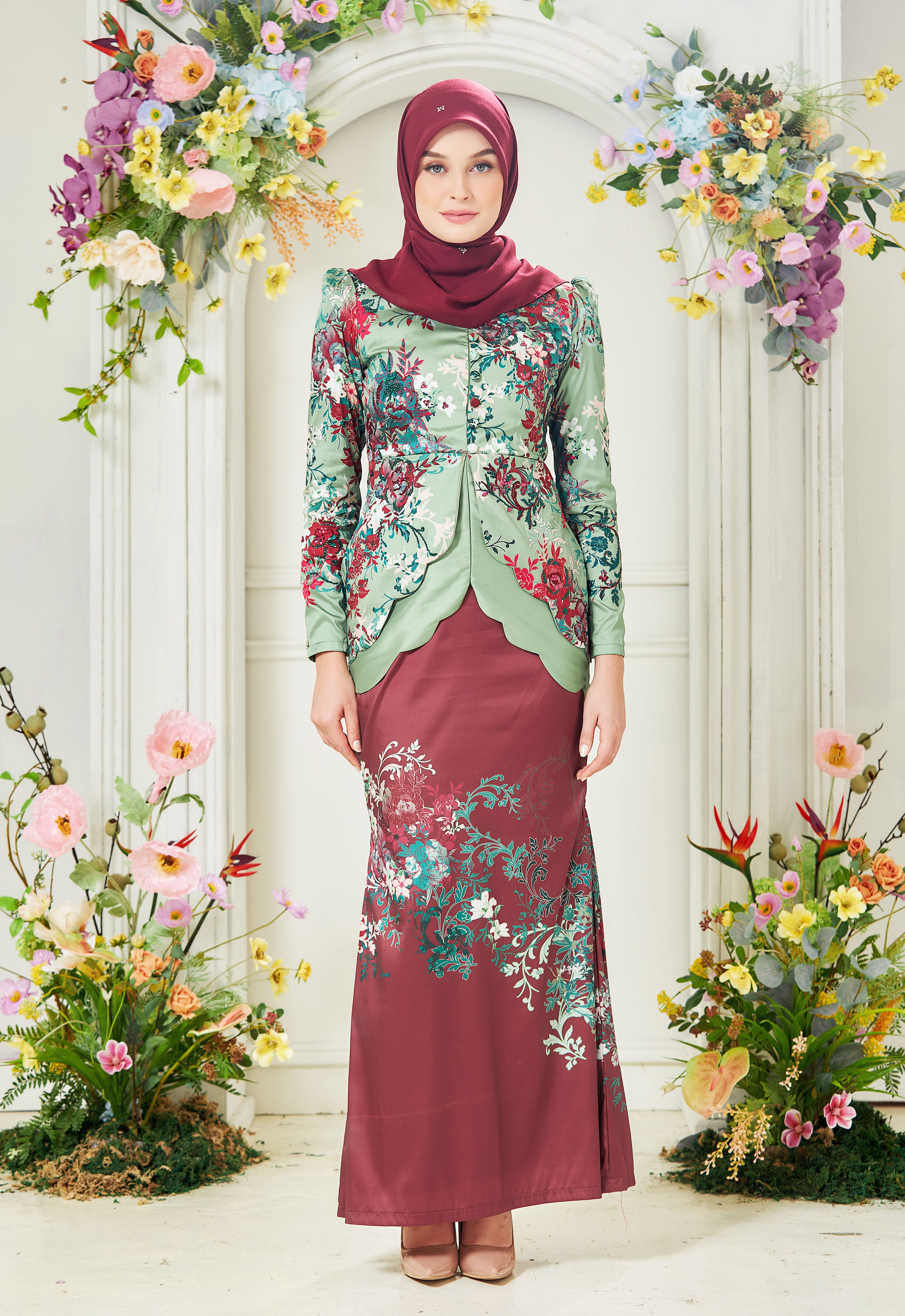 ROZELLA MINI KURUNG - RED GREEN