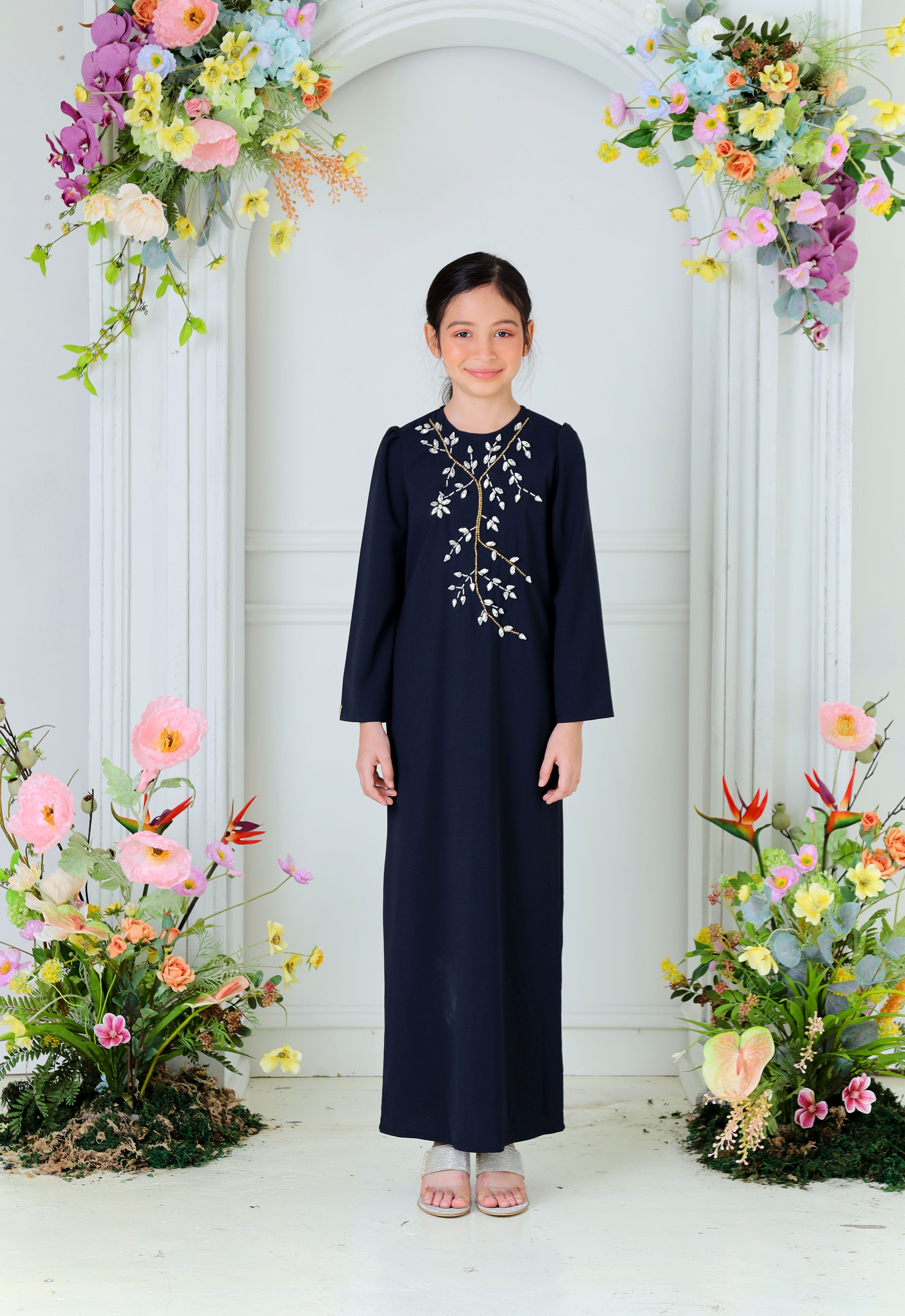 ZEHRA KIDS ABAYA - DARK BLUE