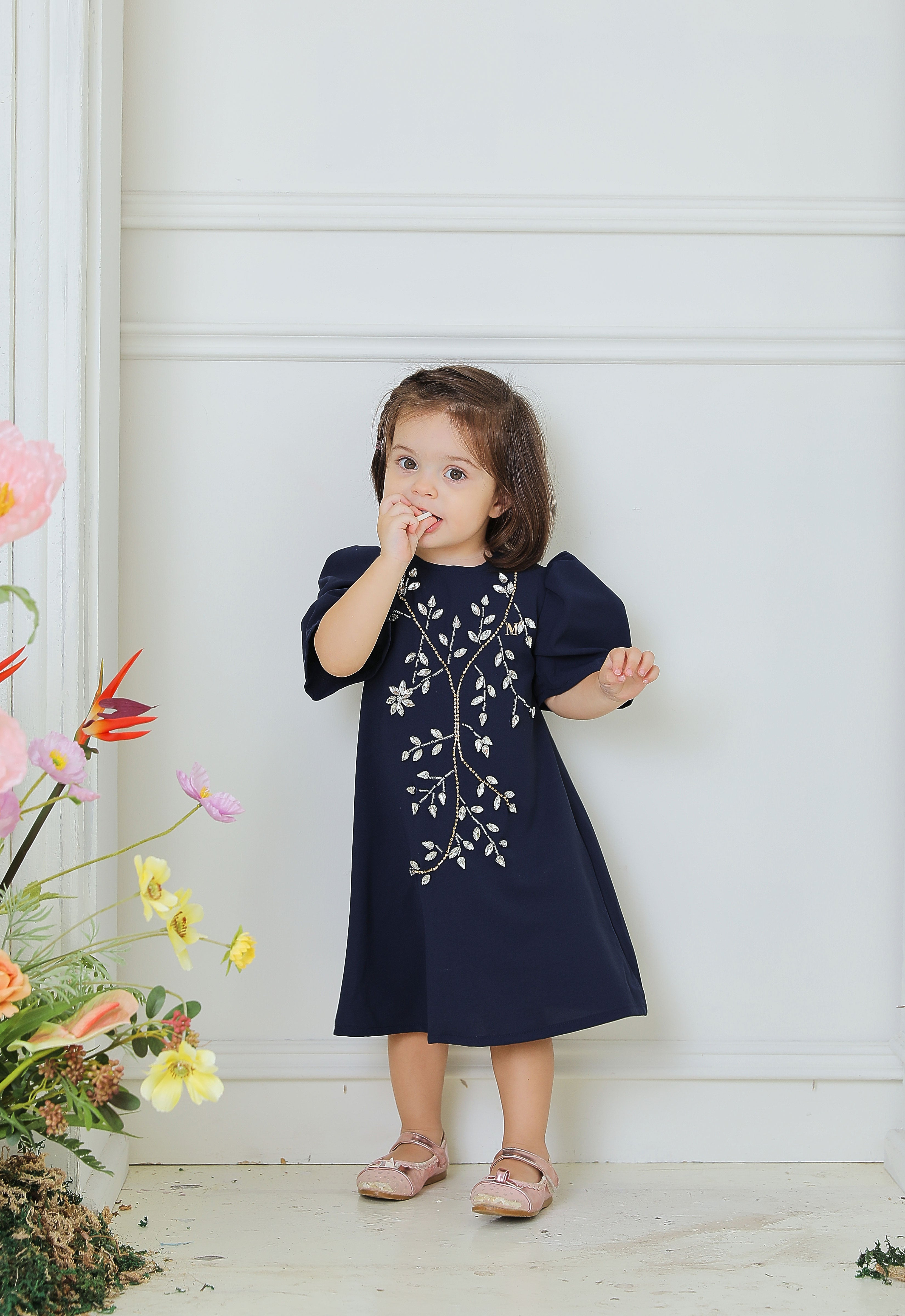 ZEHRA BABY DRESS - DARK BLUE