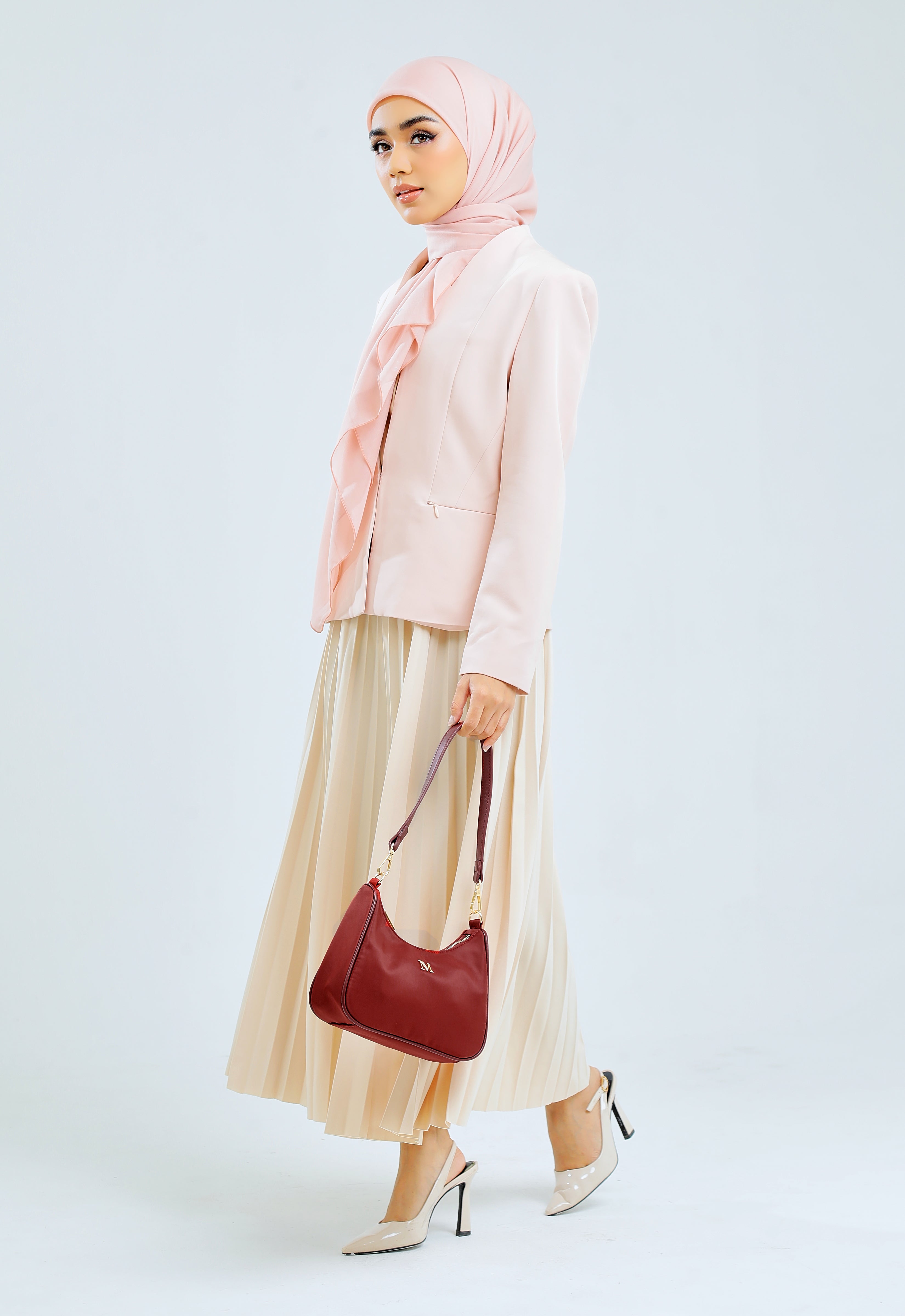 RHEA BAGUETTE BAG - MAROON